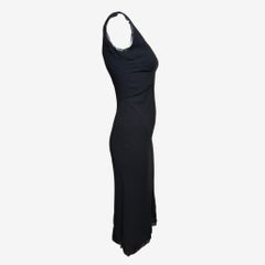 Prada F/W 2000 Black Ruffle-Trimmed Midi Dress