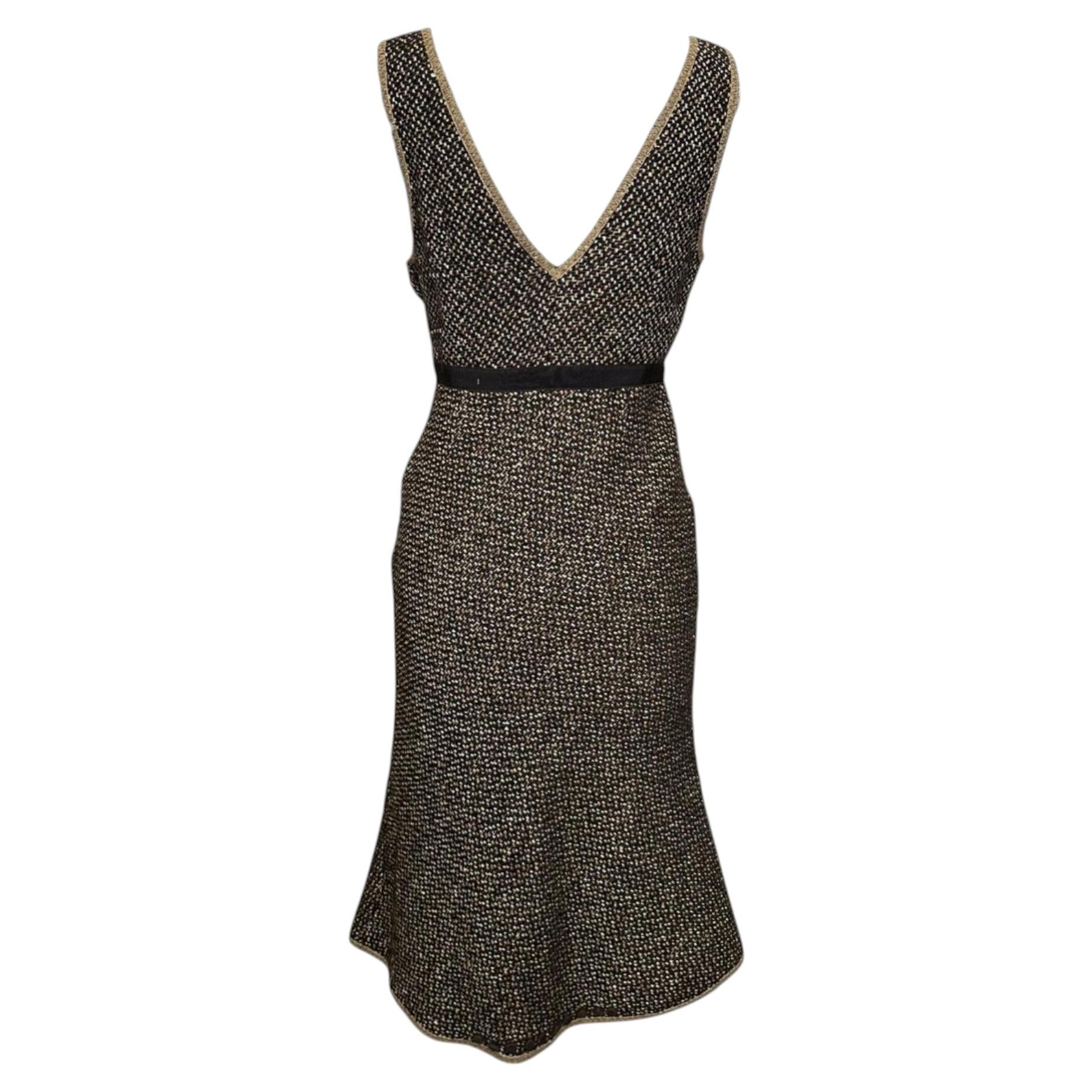 Prada F/W 2000 Tweed Midi Dress
