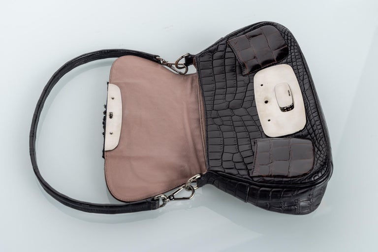 Prada A/I 2004 Borsa in coccodrillo con gioielli in edizione