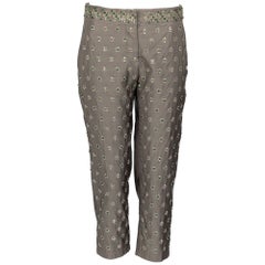 Prada F/W 2004 Pantalon Capri en soie orné de cristaux Edition limitée