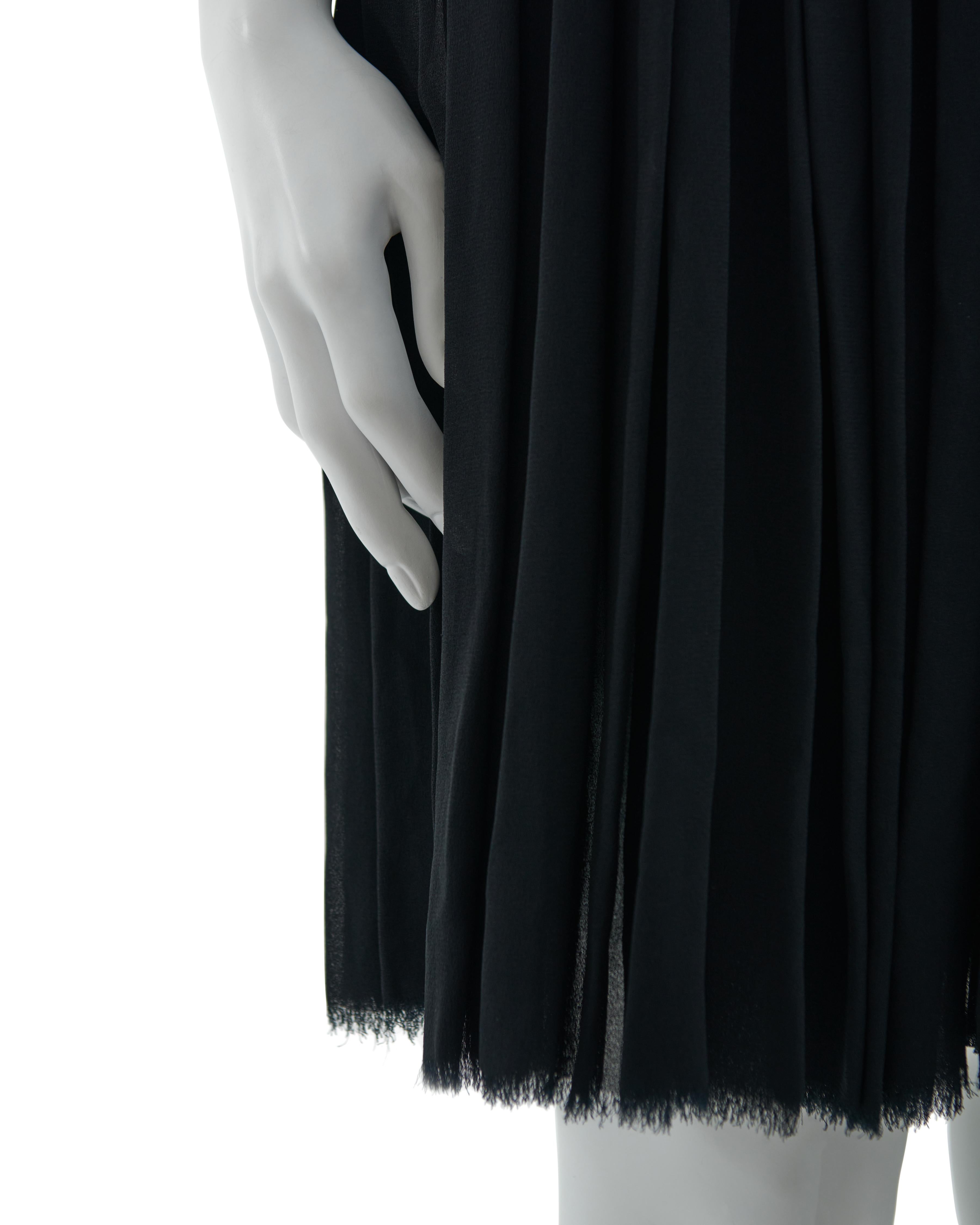 Prada F/W 2006 Black strapless chiffon dress For Sale 4