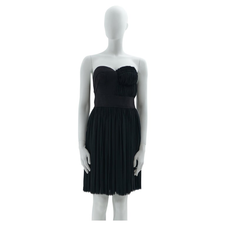 black white green dress STRAPLESS CHIFFON DRESS WITH REMOVABLE JACKET – SHOP DDMINE main image 1