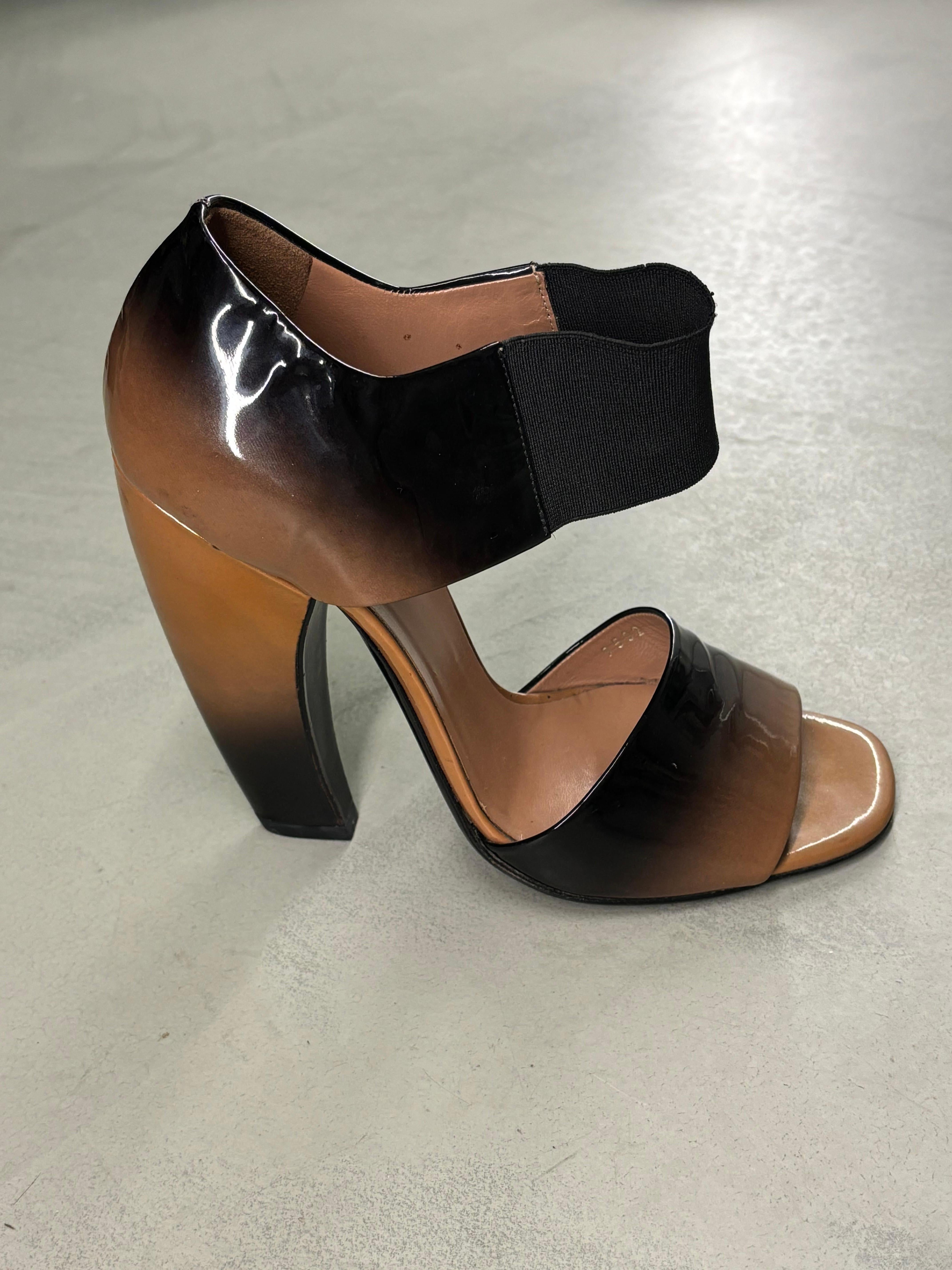 Black Prada F/W 2007 Banana heel sandals For Sale