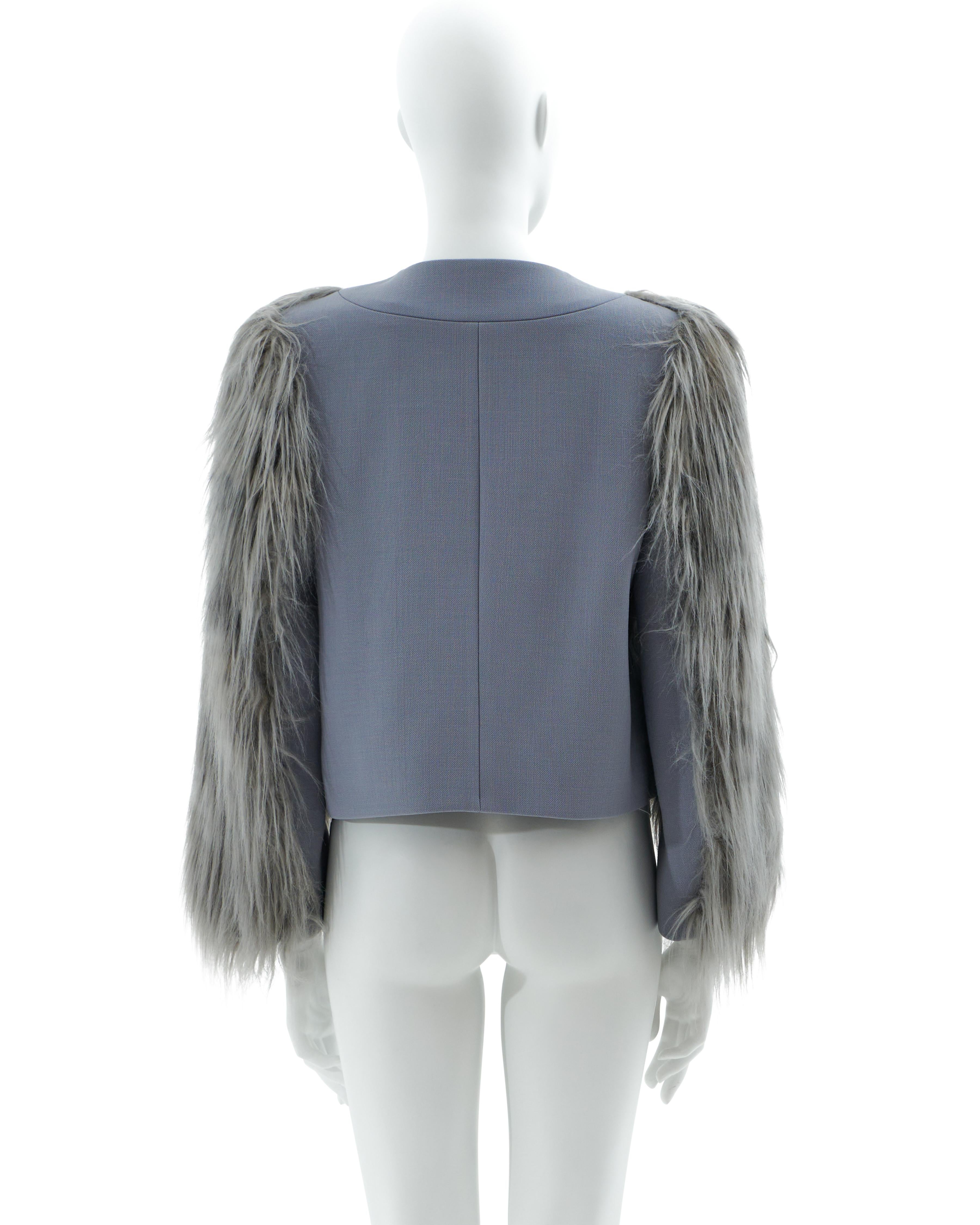 Prada F/W 2011 Liliac faux fur jacket In New Condition For Sale In Milano, IT