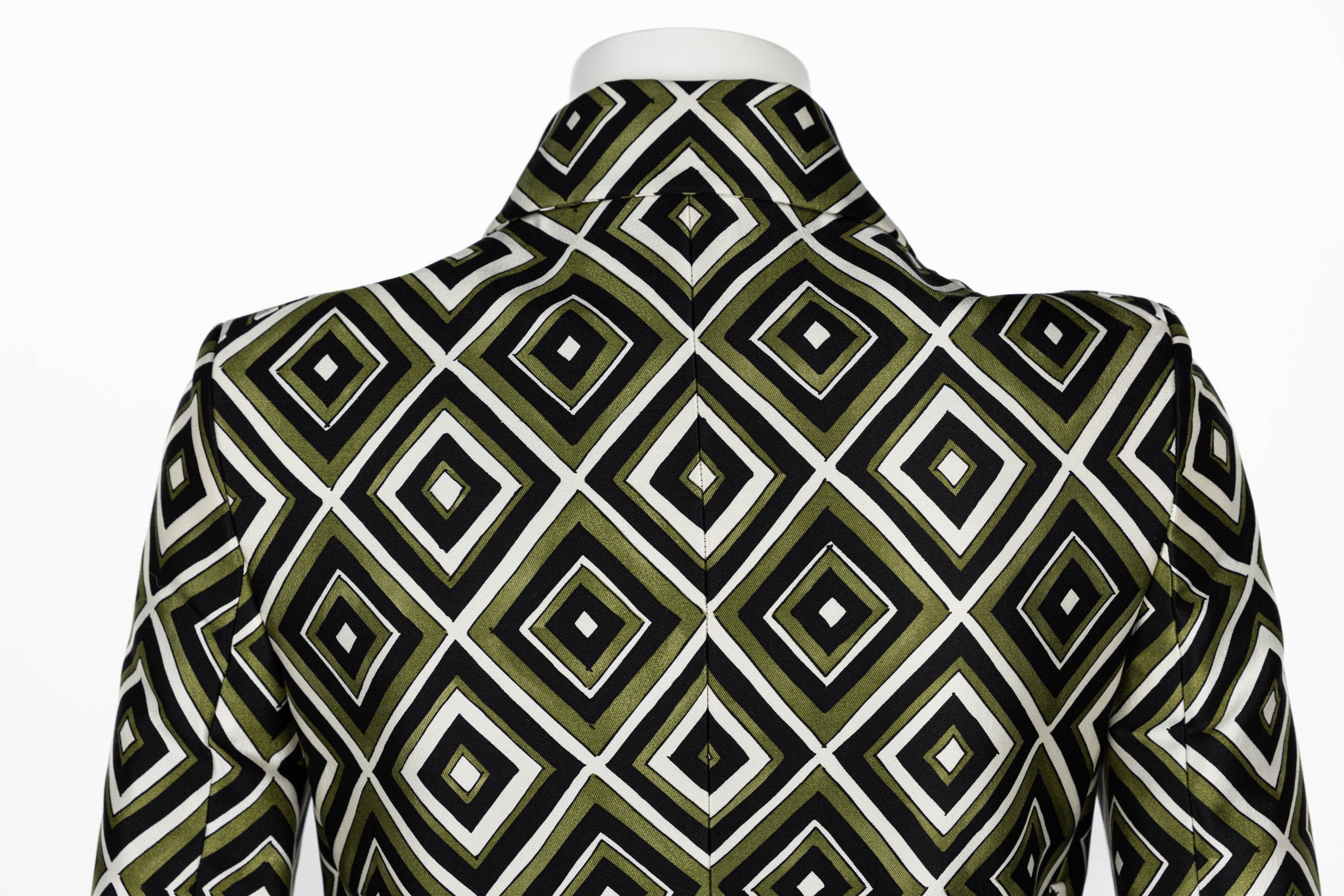Prada F/W 2012 Geometric Print Crystal & Plexi Embellished Belted Jacket 4