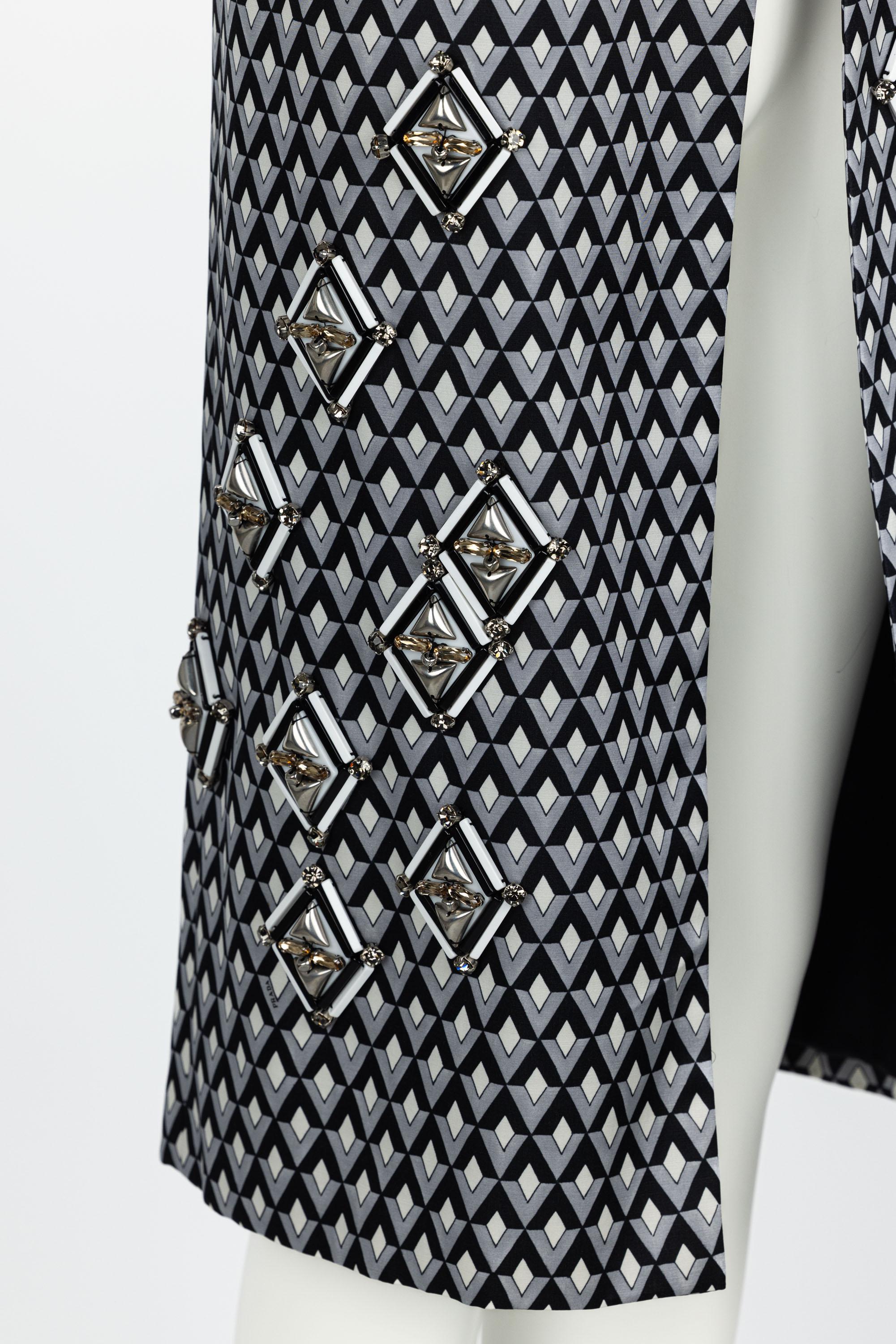 Prada F/W 2012 Geometric Print Crystal & Plexi Embellished Maxi Vest 5