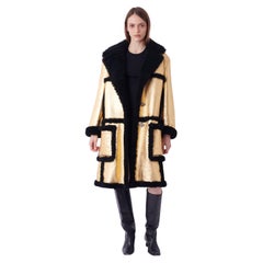 Prada Passerella A/I 2014 Cappotto in shearling oro e nero