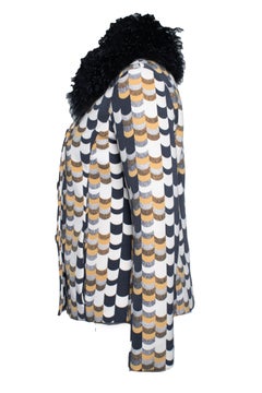 Prada F/W 2014 Short yellow & black afghan coat