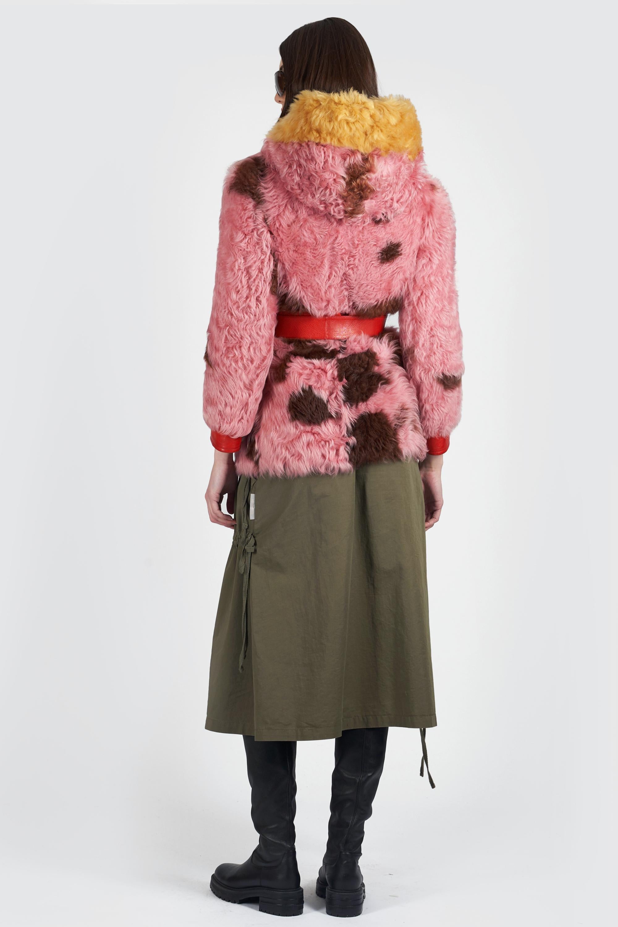 Donna Prada  Passerella A/I 2017 Cappotto in Shearling Rosa in vendita