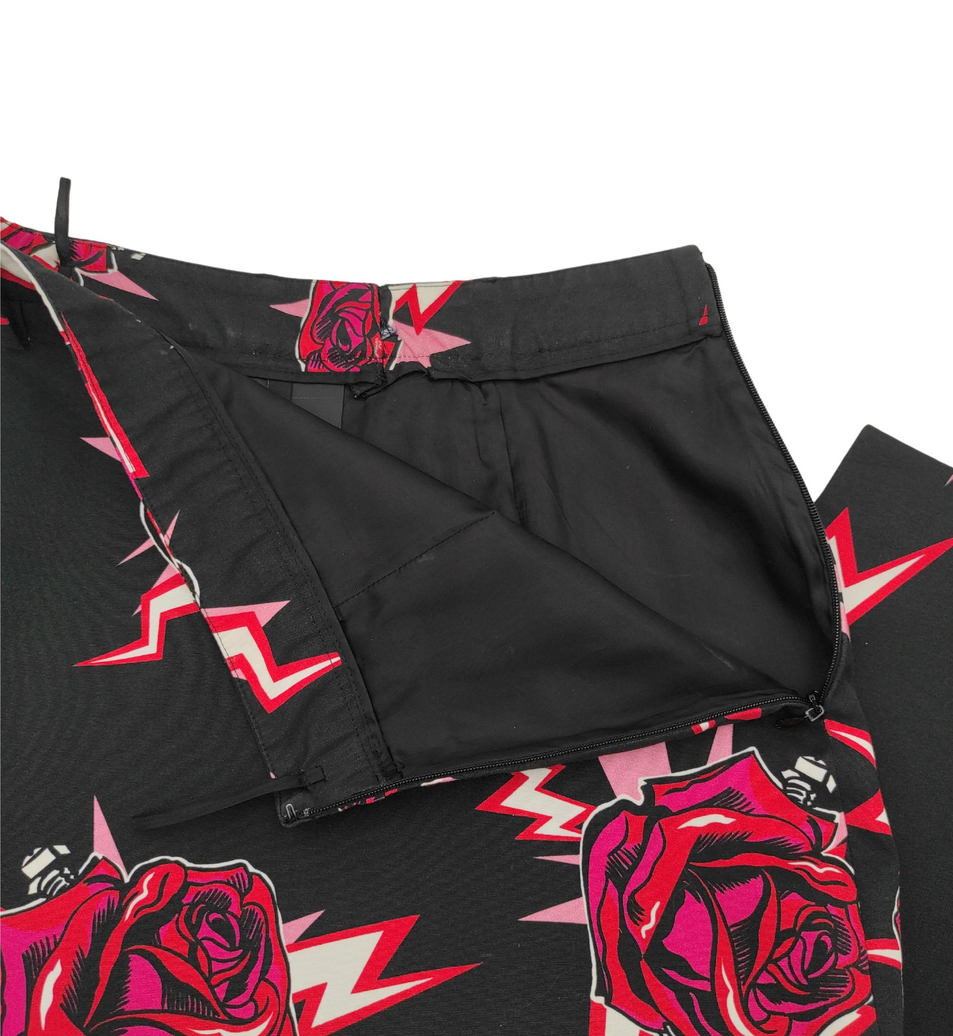 Prada F/W 2019 roses print midi skirt 6