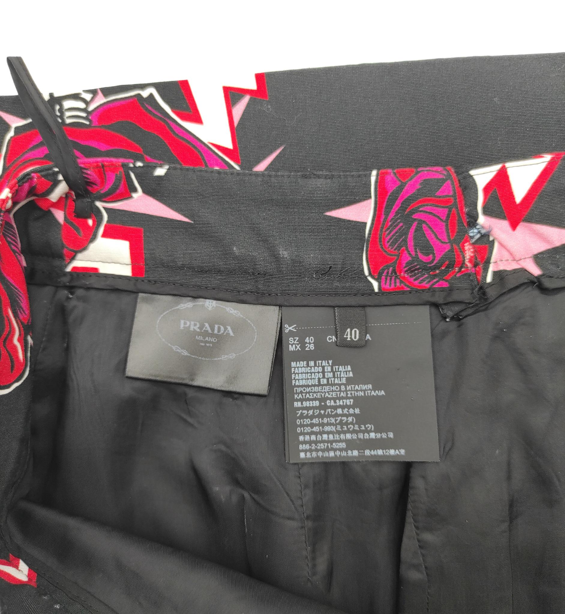 Prada F/W 2019 roses print midi skirt 9