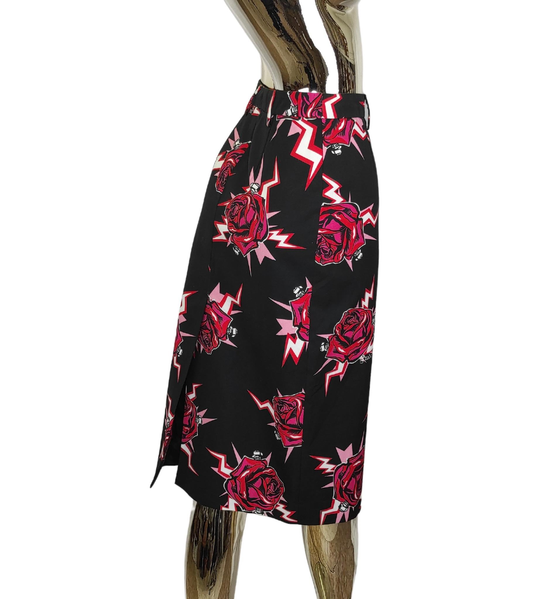 Women's Prada F/W 2019 roses print midi skirt