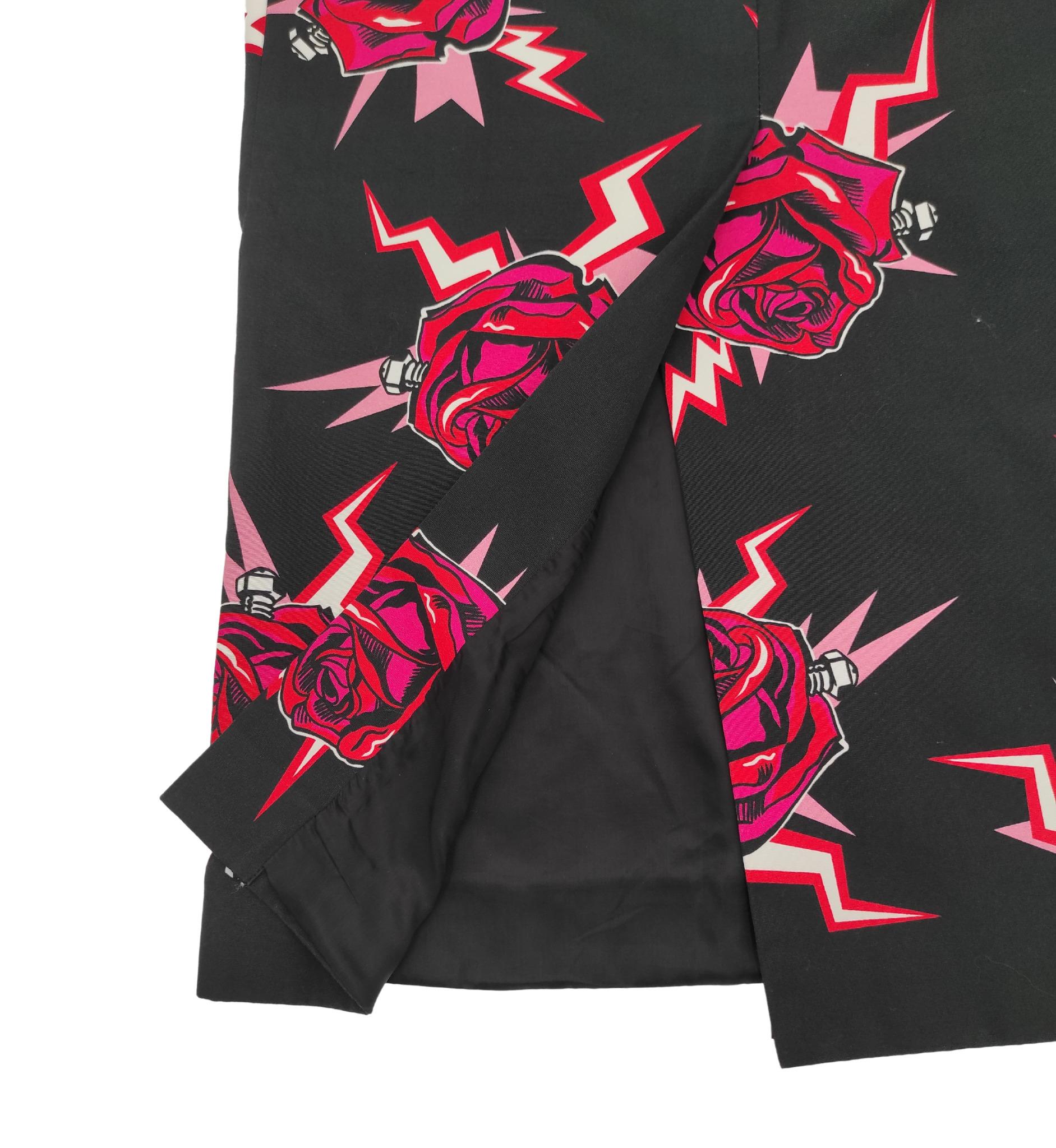 Prada F/W 2019 roses print midi skirt 3