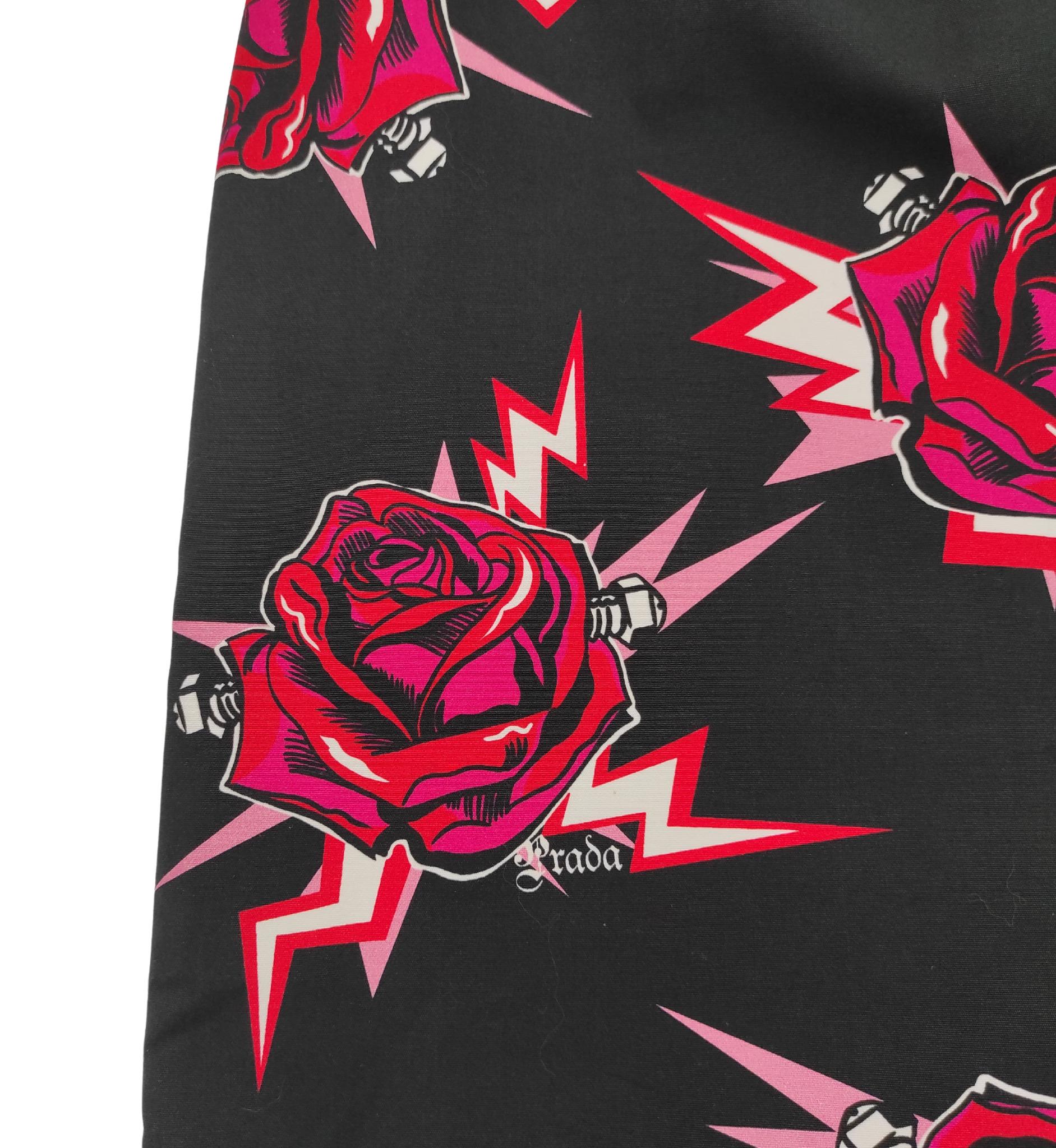 Prada F/W 2019 roses print midi skirt 4