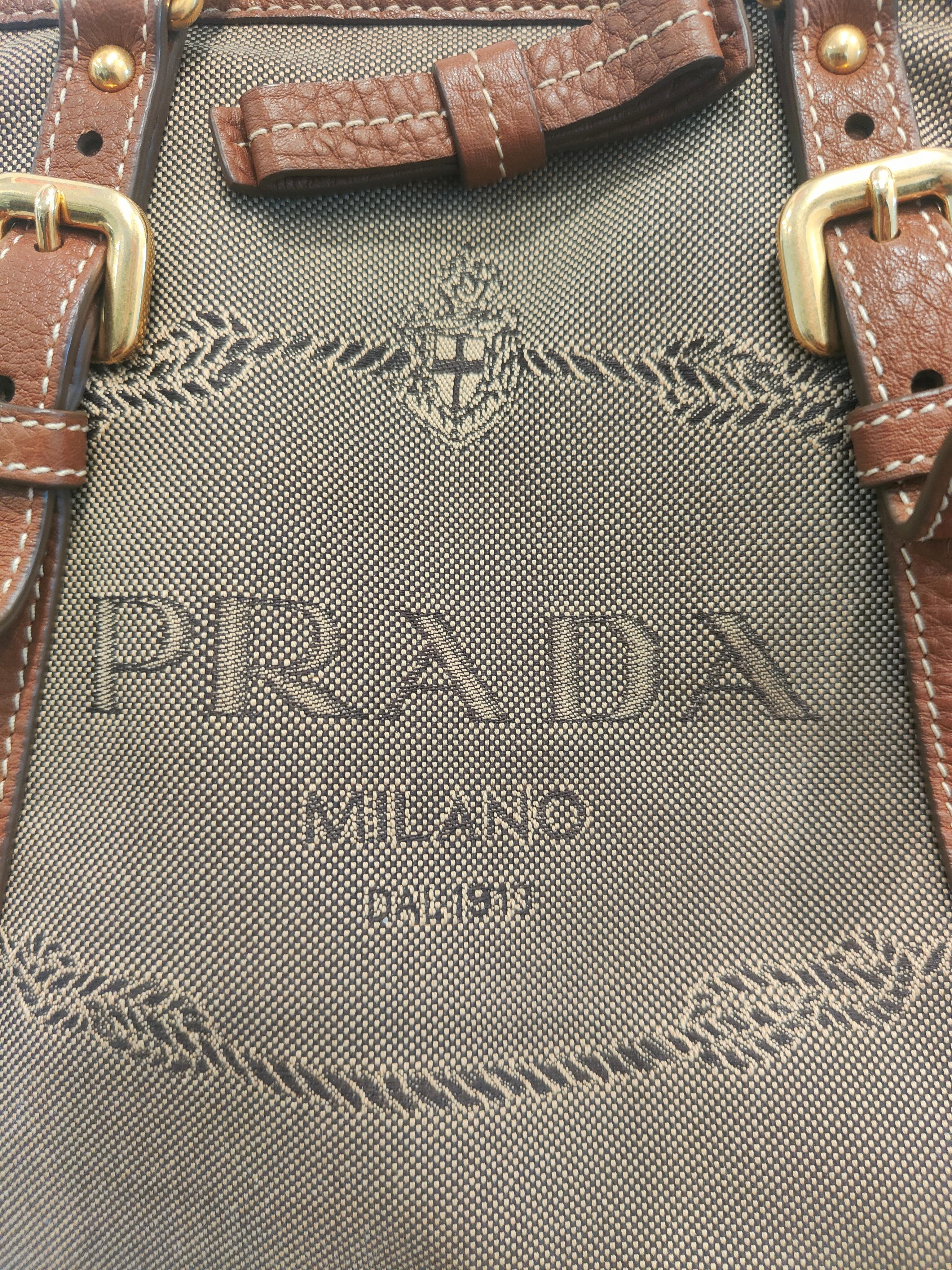 Borsa a manico o a spalla in tessuto e pelle di Prada 1