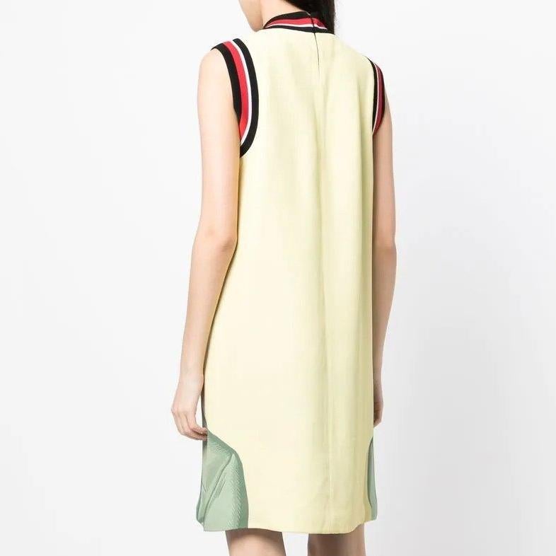 Beige Prada Face Print Silk Sleeveless Dress For Sale