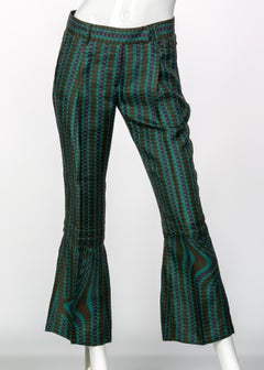 Prada Fairy Collection Green Purple Printed Flared Runway Pants, 2008