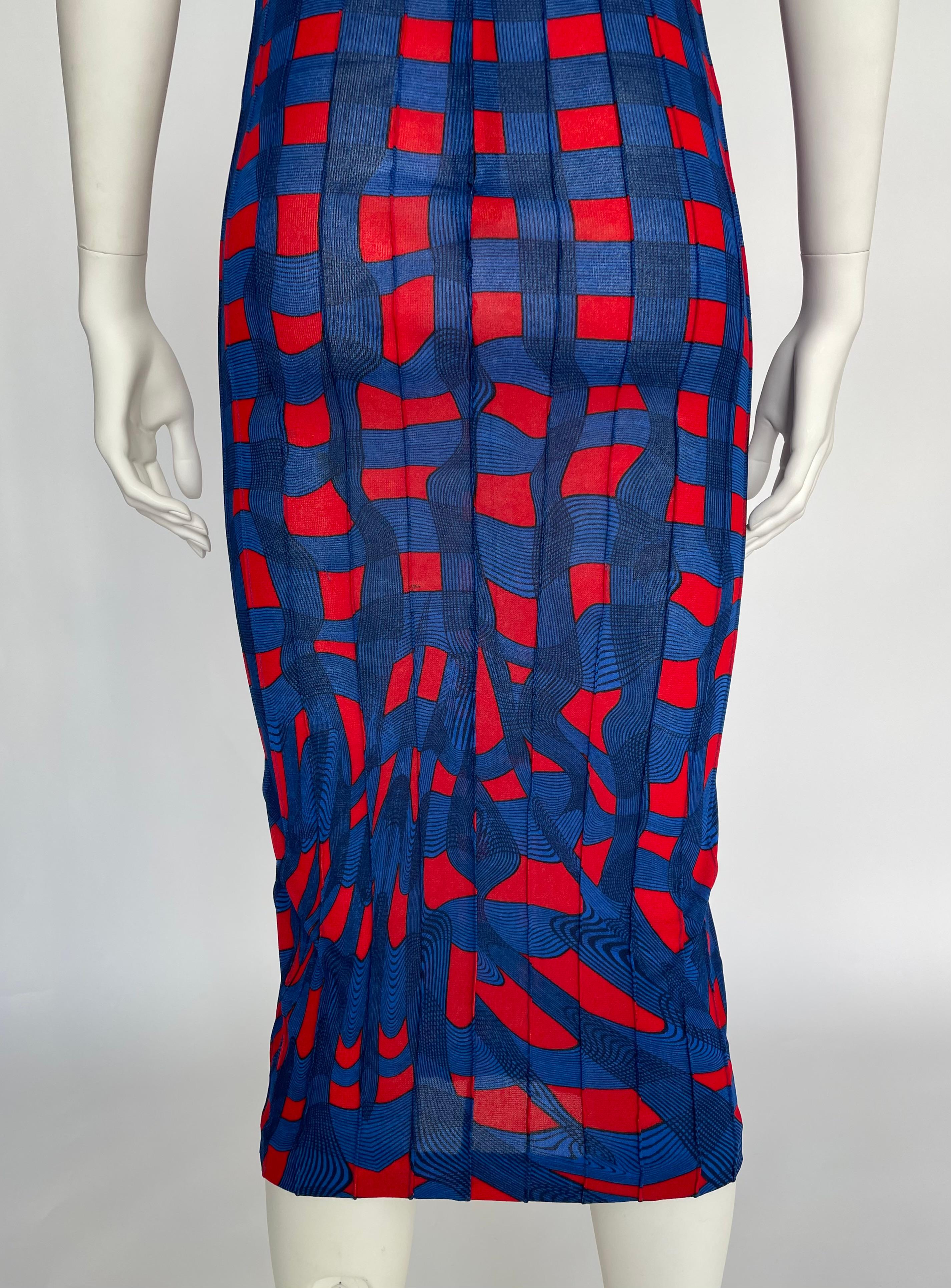 Robe Madi en jersey extensible à carreaux de la Collectional, SS2008 en vente 6