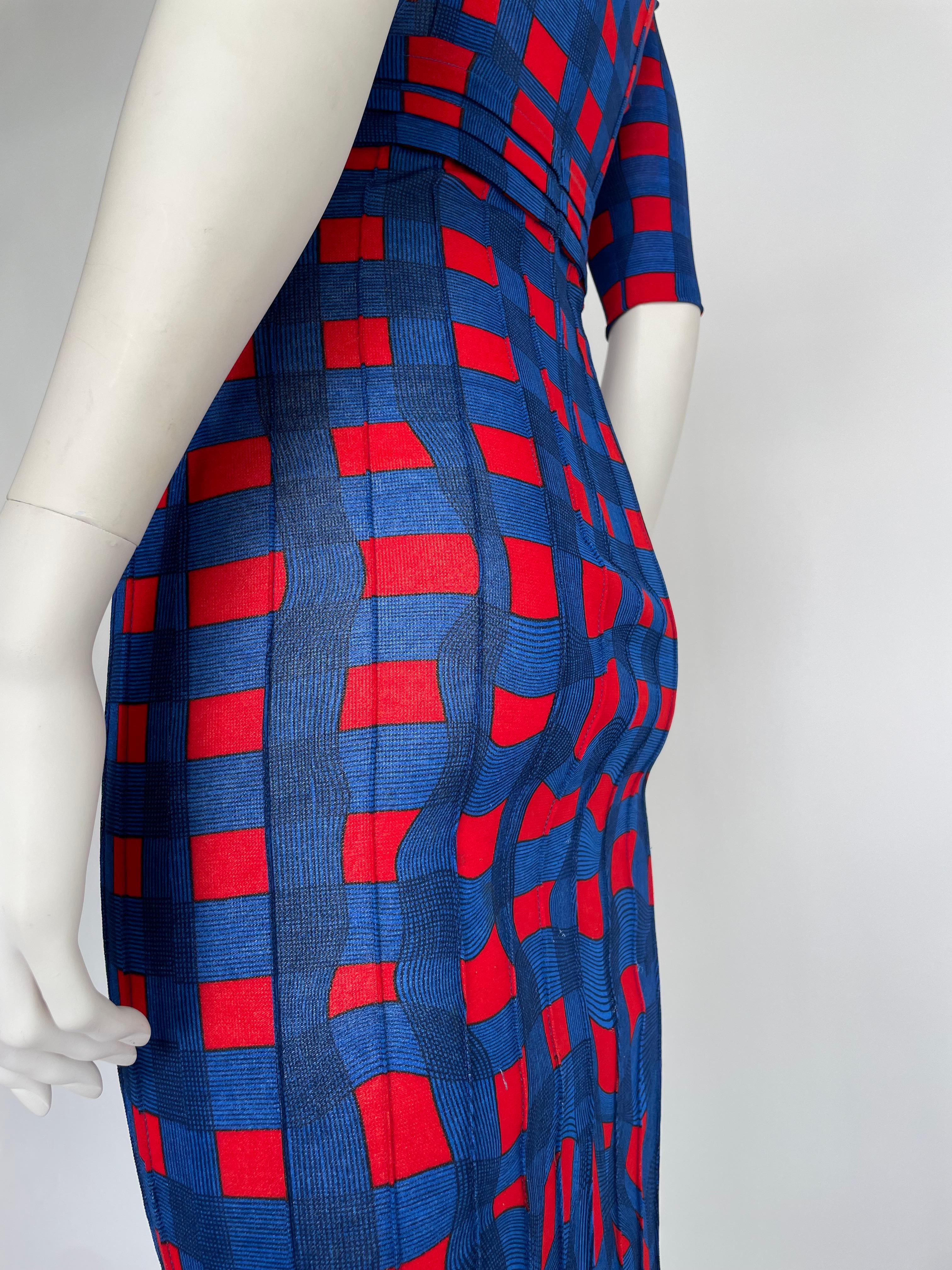Robe Madi en jersey extensible à carreaux de la Collectional, SS2008 en vente 4