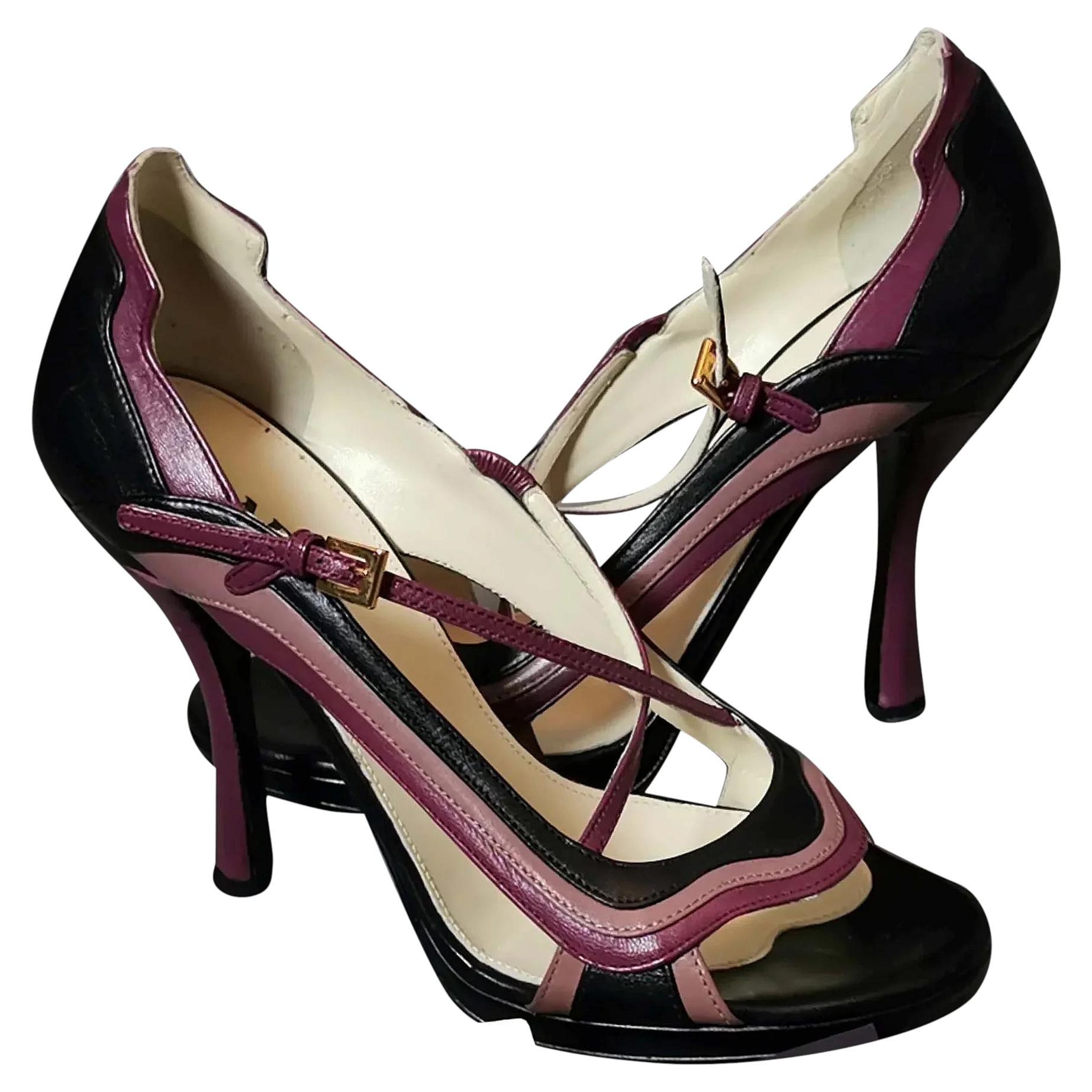 Prada Fairy Garden Jane stiletto peep toe heels, shoes 