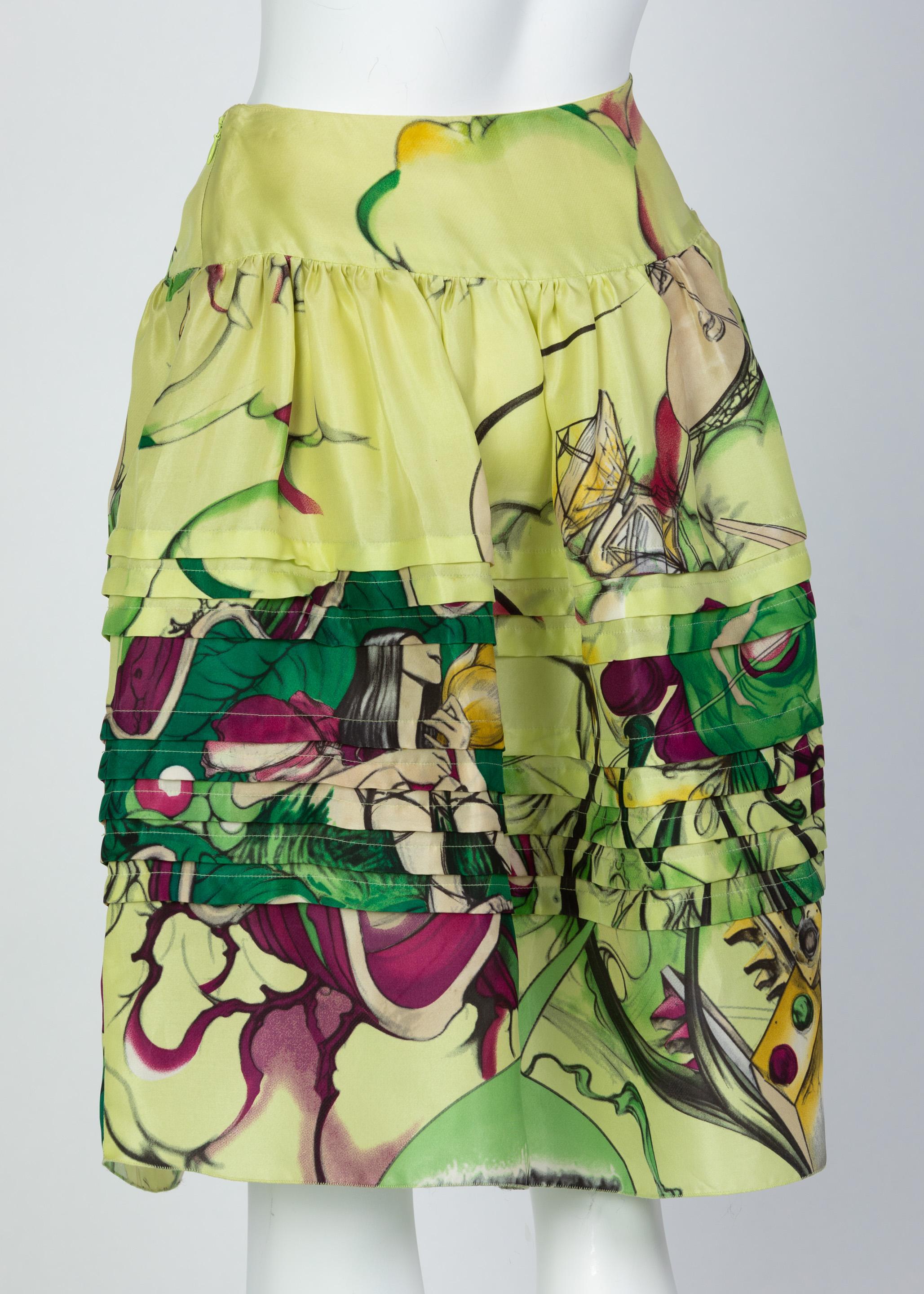green prada skirt