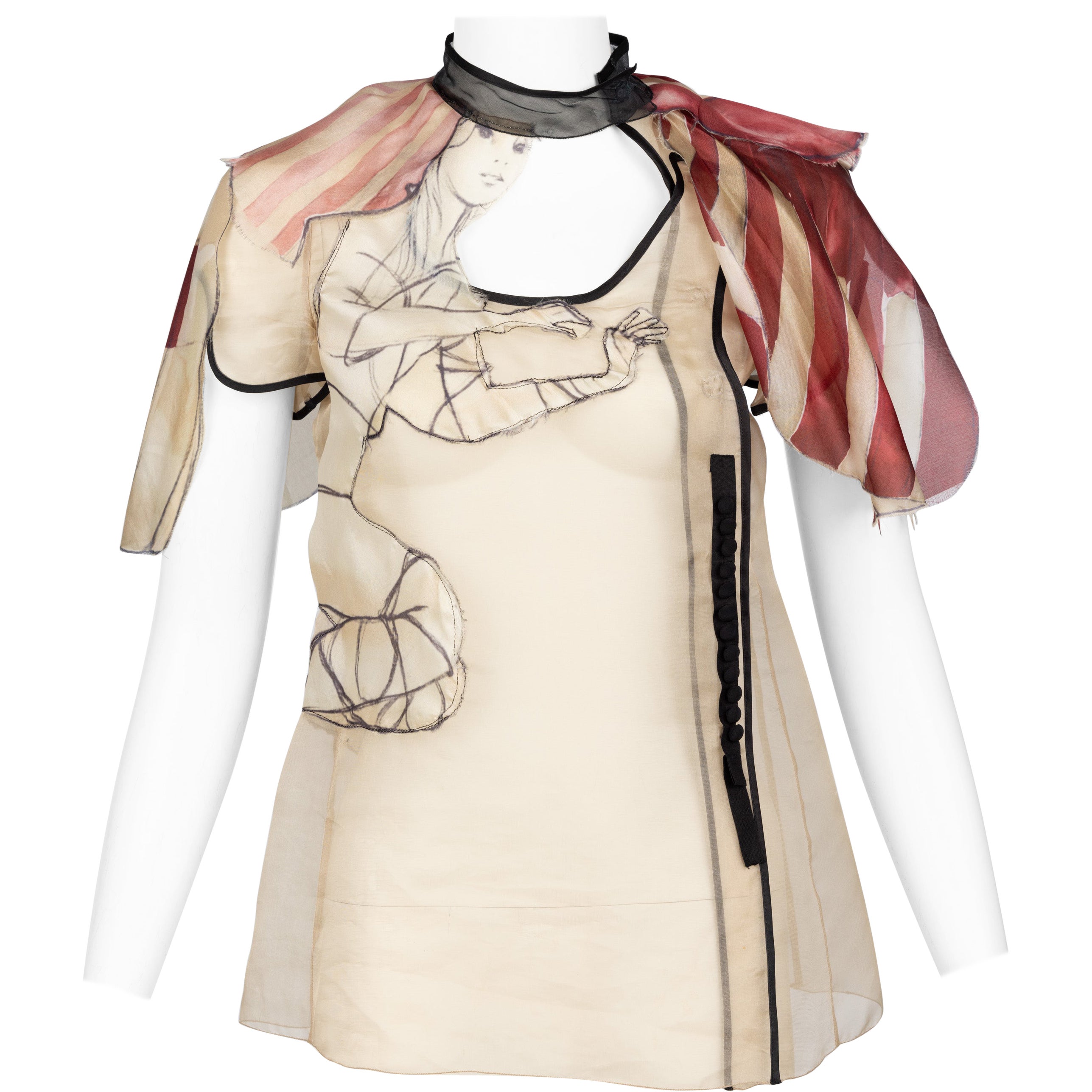 Prada Fairy Silk Organza Top Spring 2008 James Jean