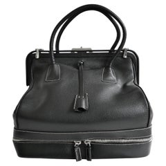 Prada Fall 2000 Black Leather Zip Base Doctor's Bag