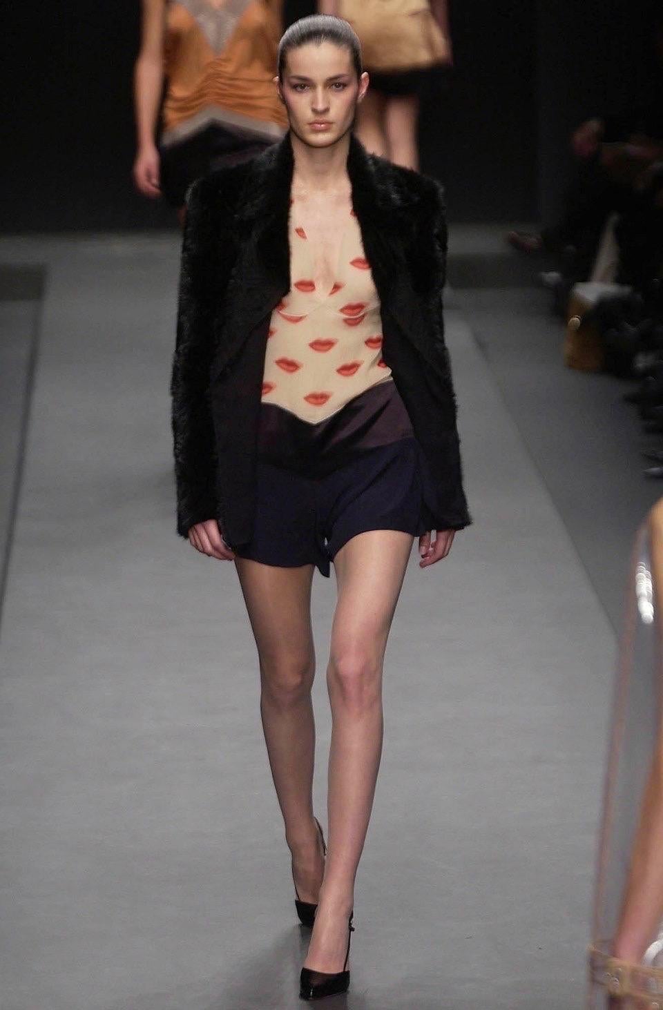 Prada Fall 2002 Silk Lip Print Rromper Runway Look #45 7