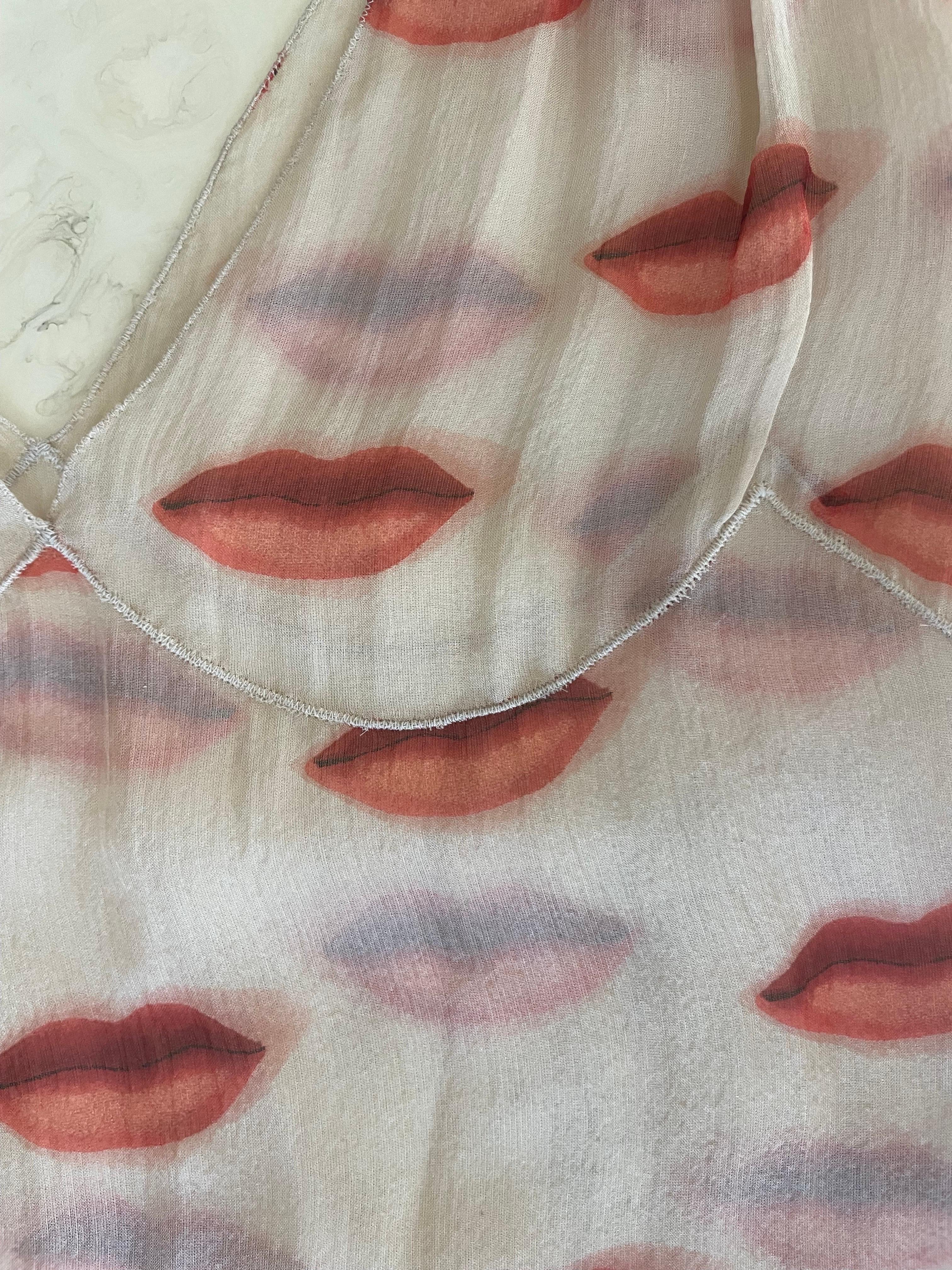 Prada Fall 2002 Silk Lip Print Rromper Runway Look #45 9