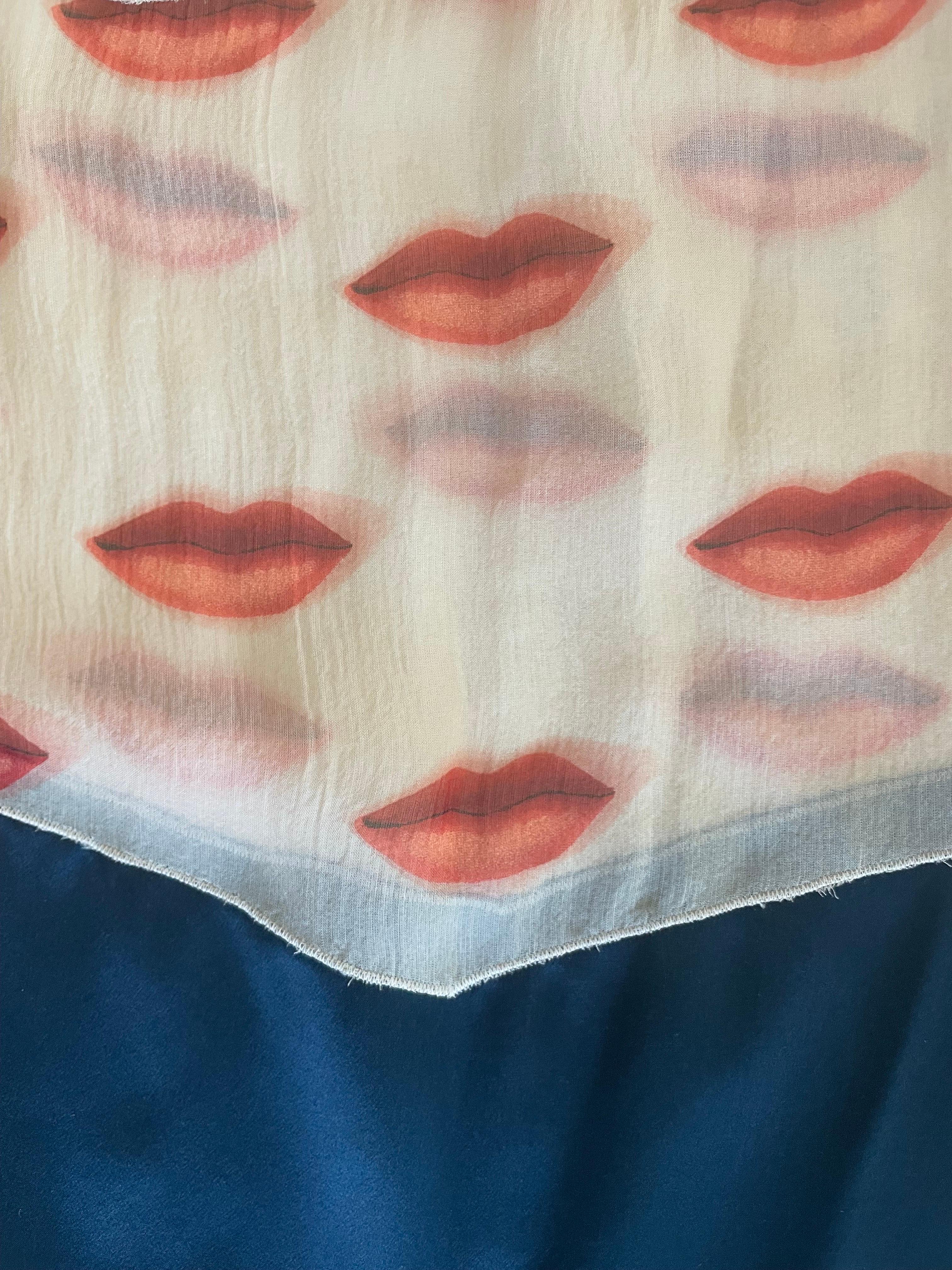 Prada Fall 2002 Silk Lip Print Rromper Runway Look #45 10