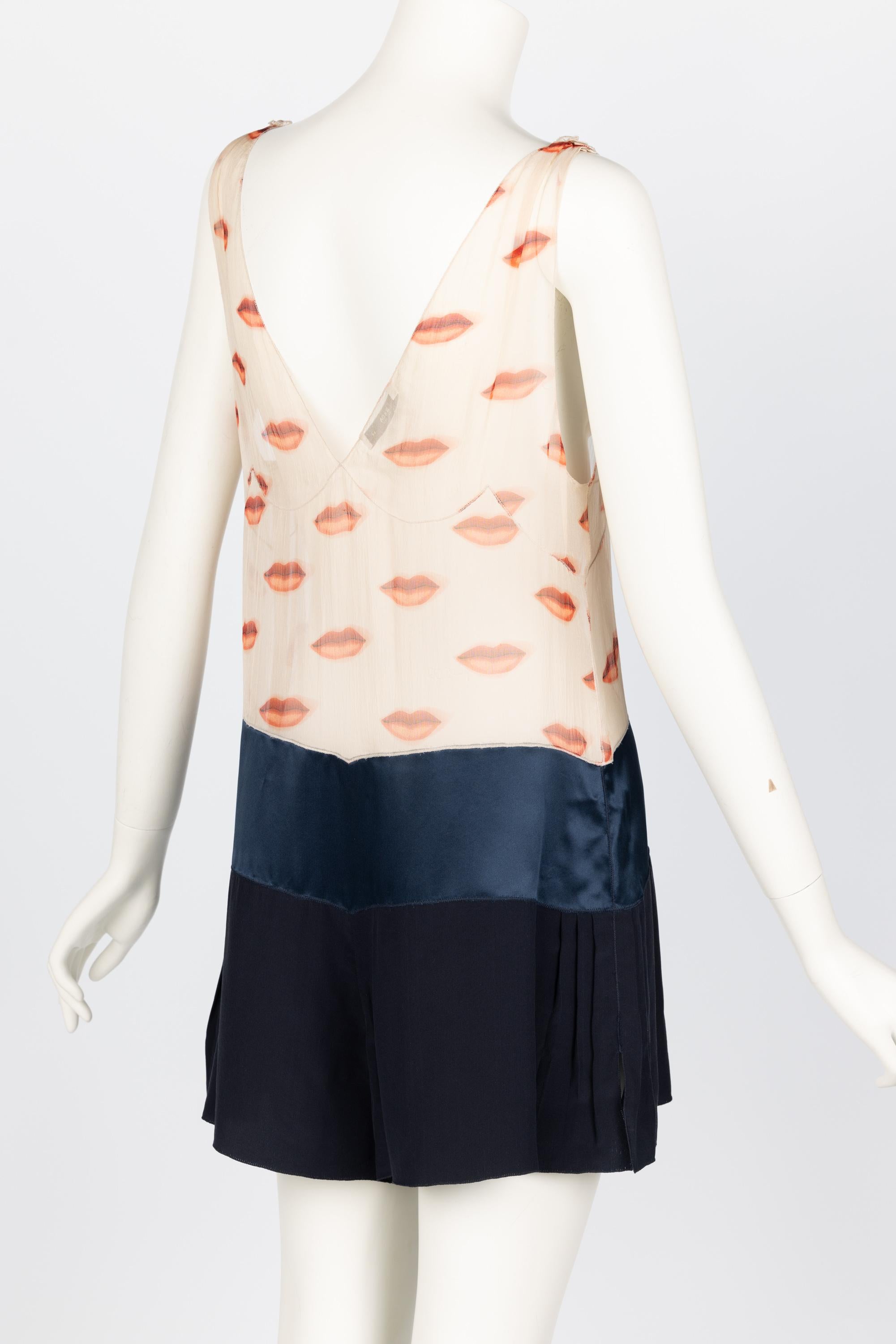 Prada Fall 2002 Silk Lip Print Rromper Runway Look #45 1