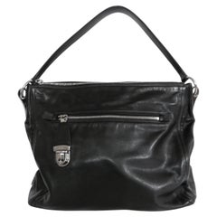 Prada Otoño 2003 Bolso tote de piel con cremallera y herrajes especiales