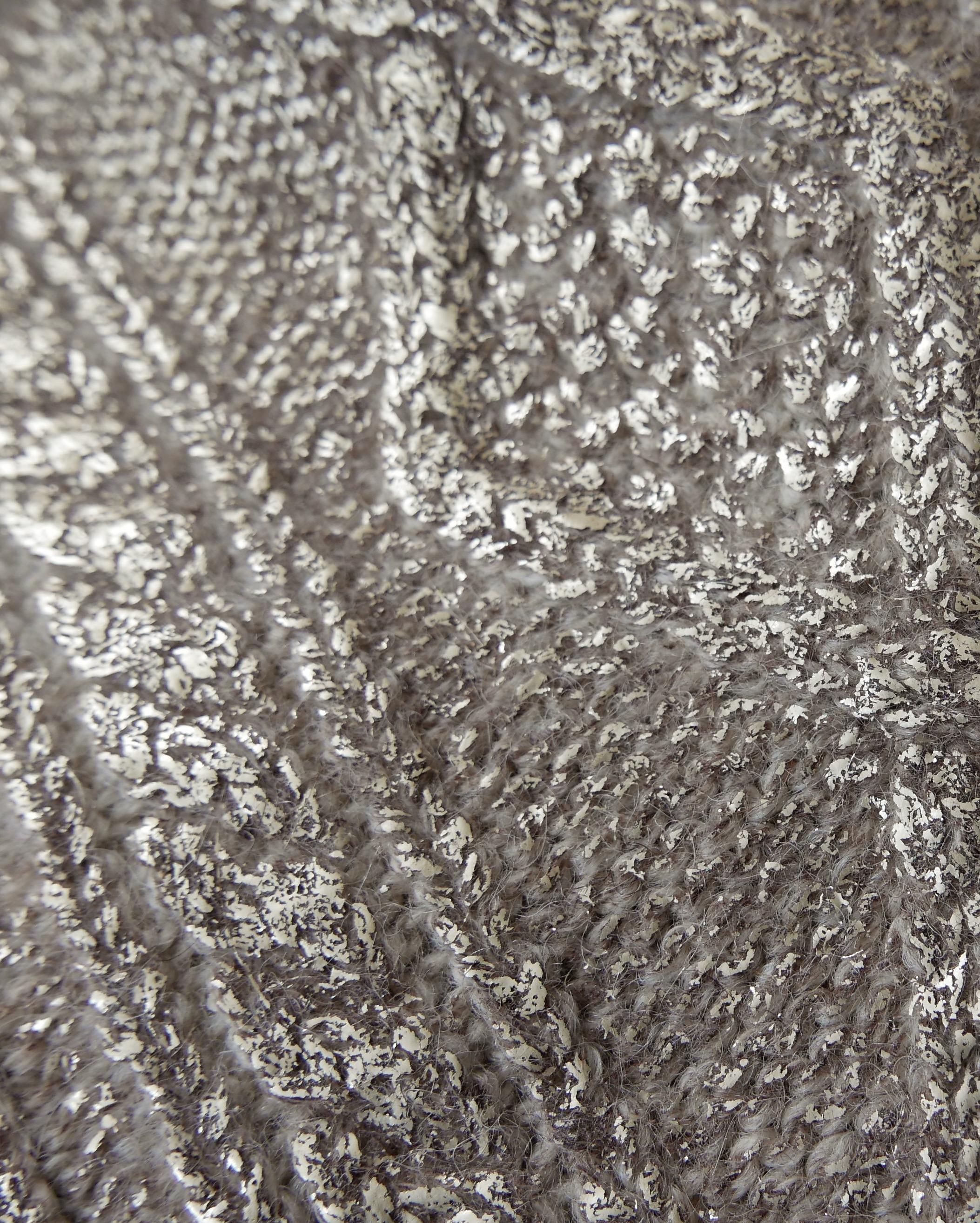 Brown Prada Fall 2004 Gold Foil Cable Knit Cape