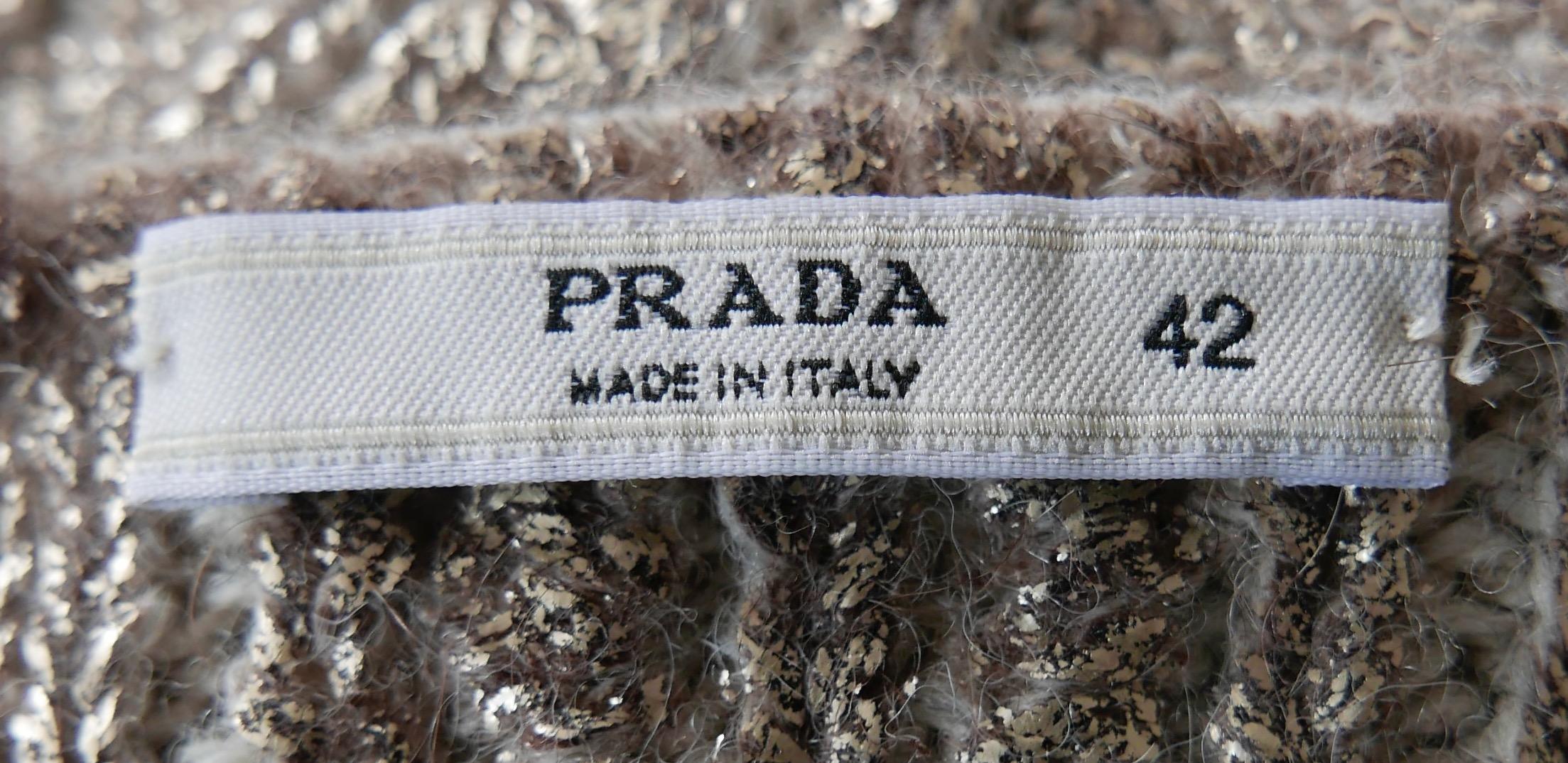 Women's Prada Fall 2004 Gold Foil Cable Knit Cape