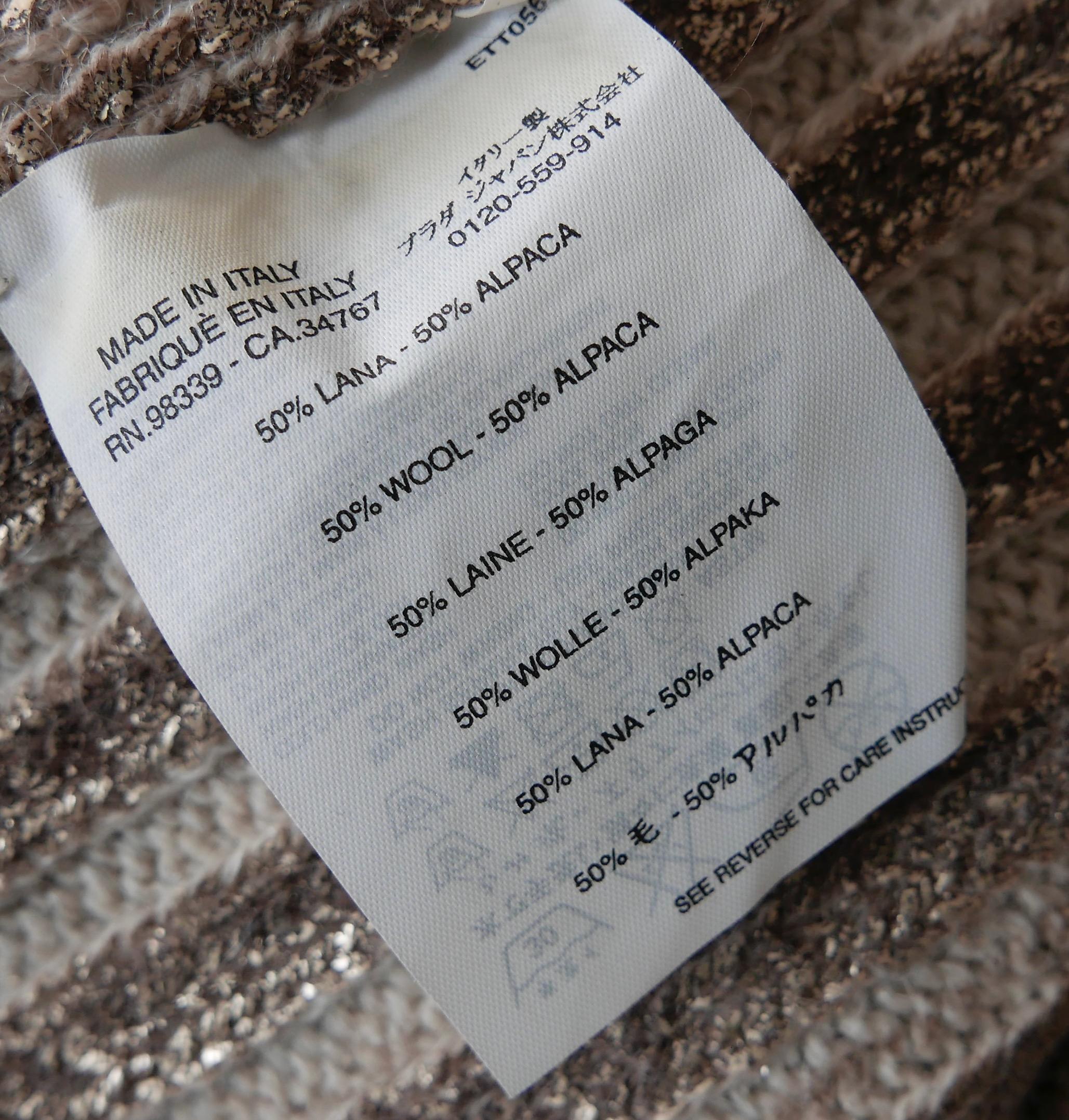 Prada Fall 2004 Gold Foil Cable Knit Cape 1