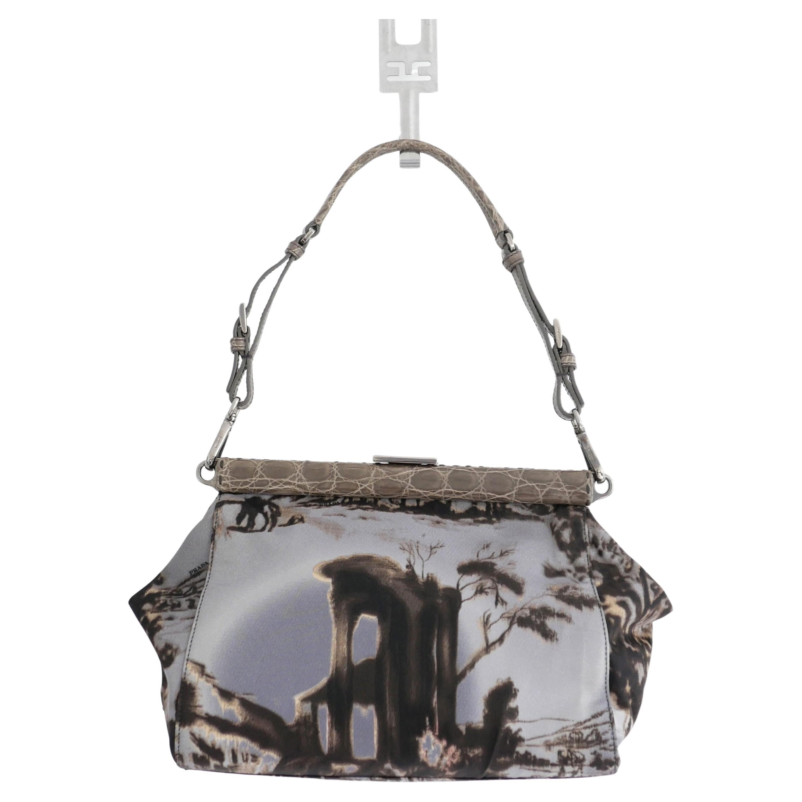 Prada Borsa Templi Autunno 2004 in nylon e pelle in vendita
