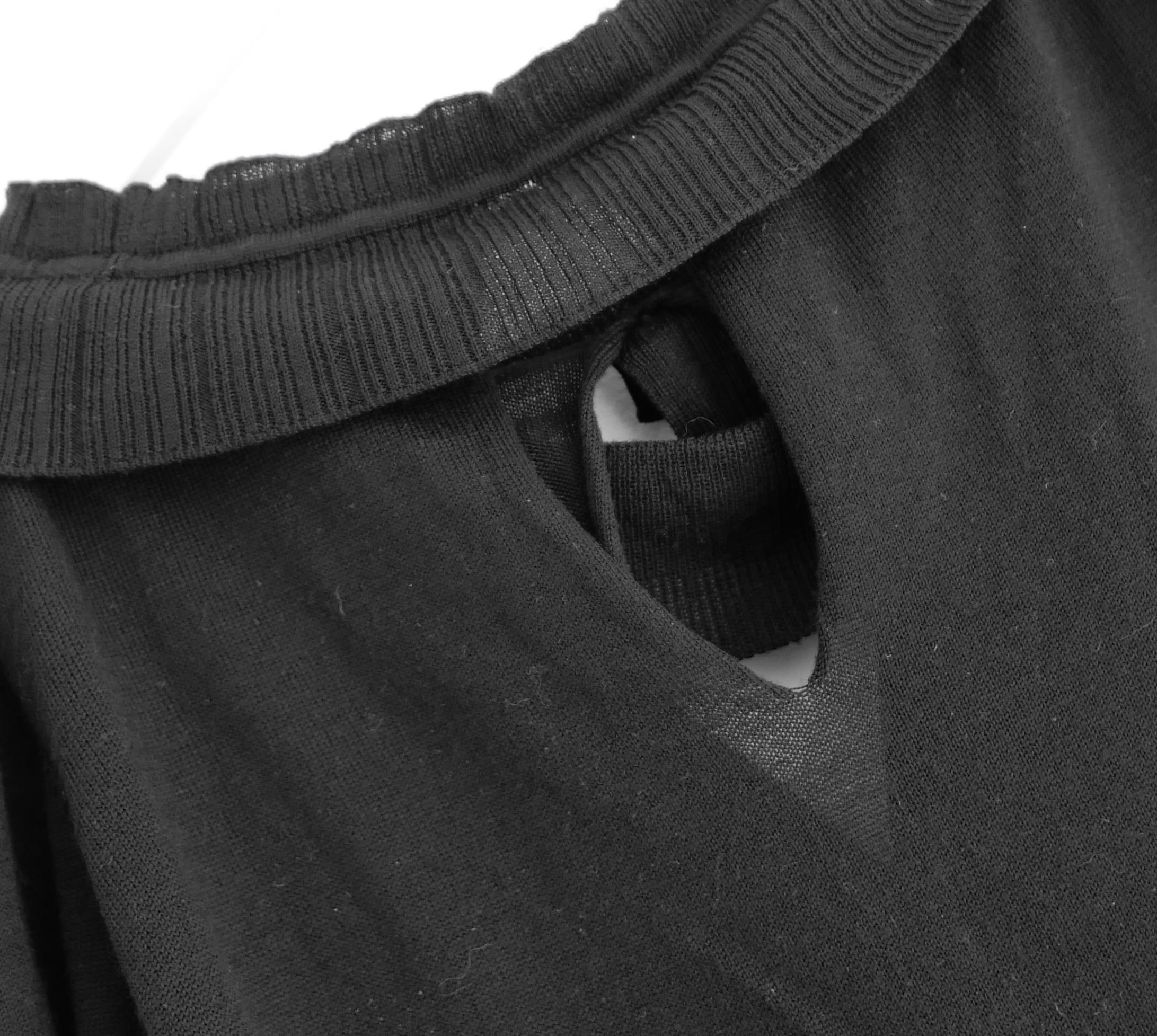 Prada - Automne 2006 - Top en soie et laine à manches courtes volantées Excellent état - En vente à London, GB