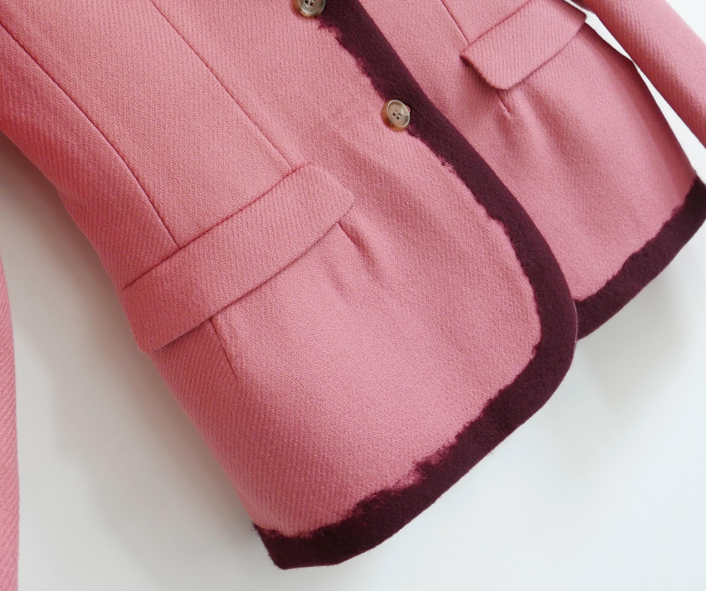 Prada Fall 2007 Pink Wool Ombre Felt Jacket In Excellent Condition For Sale In London, GB
