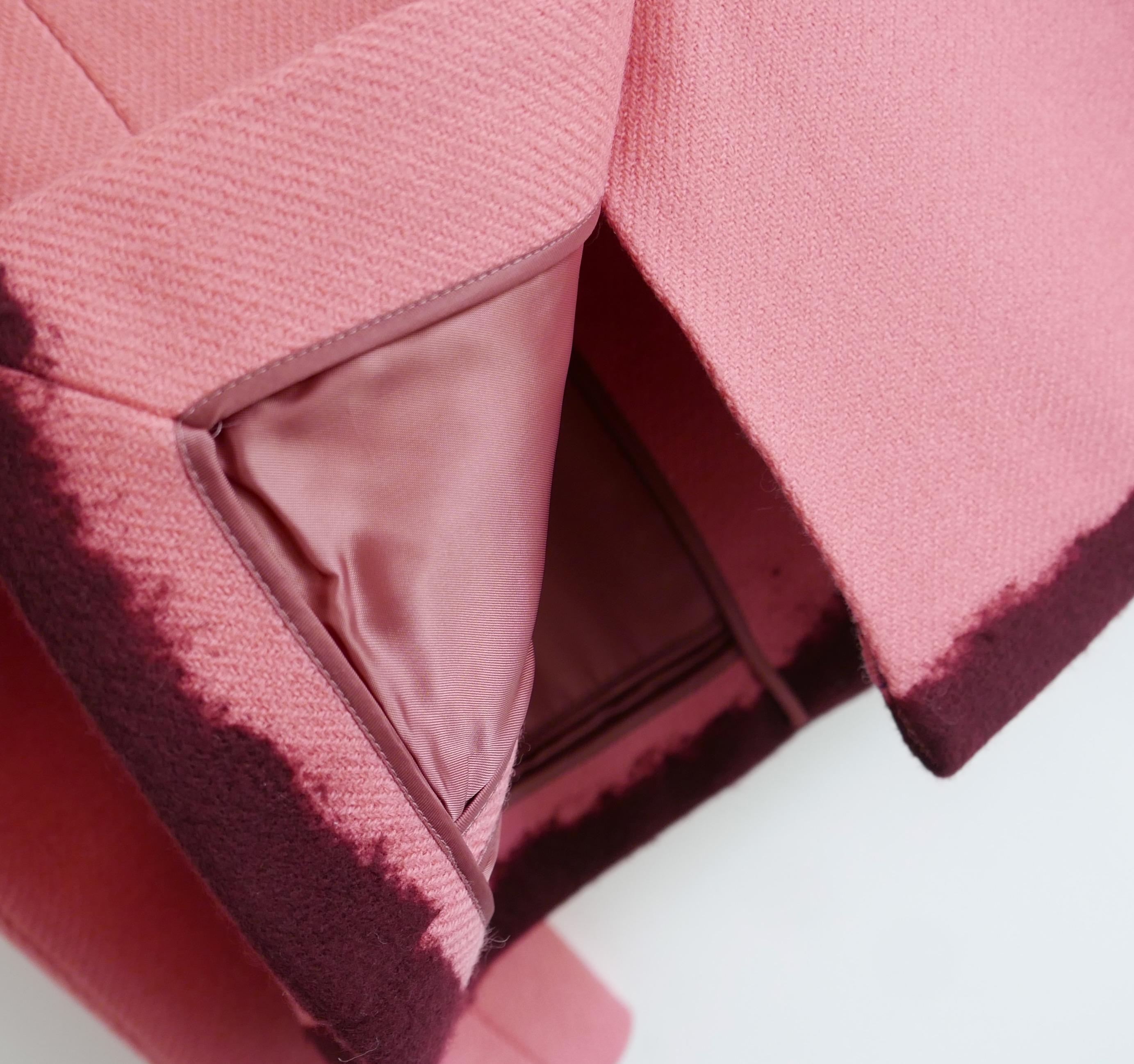 Prada Fall 2007 Pink Wool Ombre Felt Jacket For Sale 2