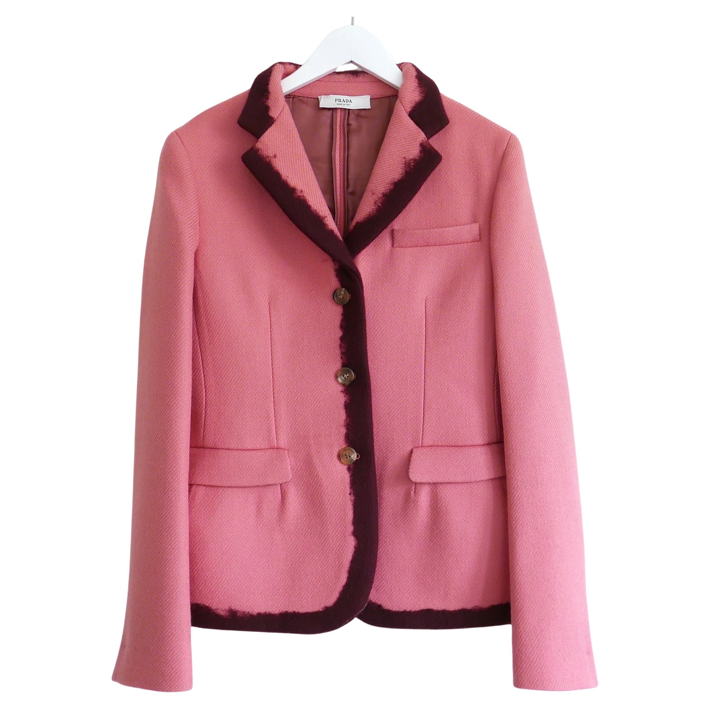 Prada - Automne 2007 - Veste en feutre ombré de laine rose en vente