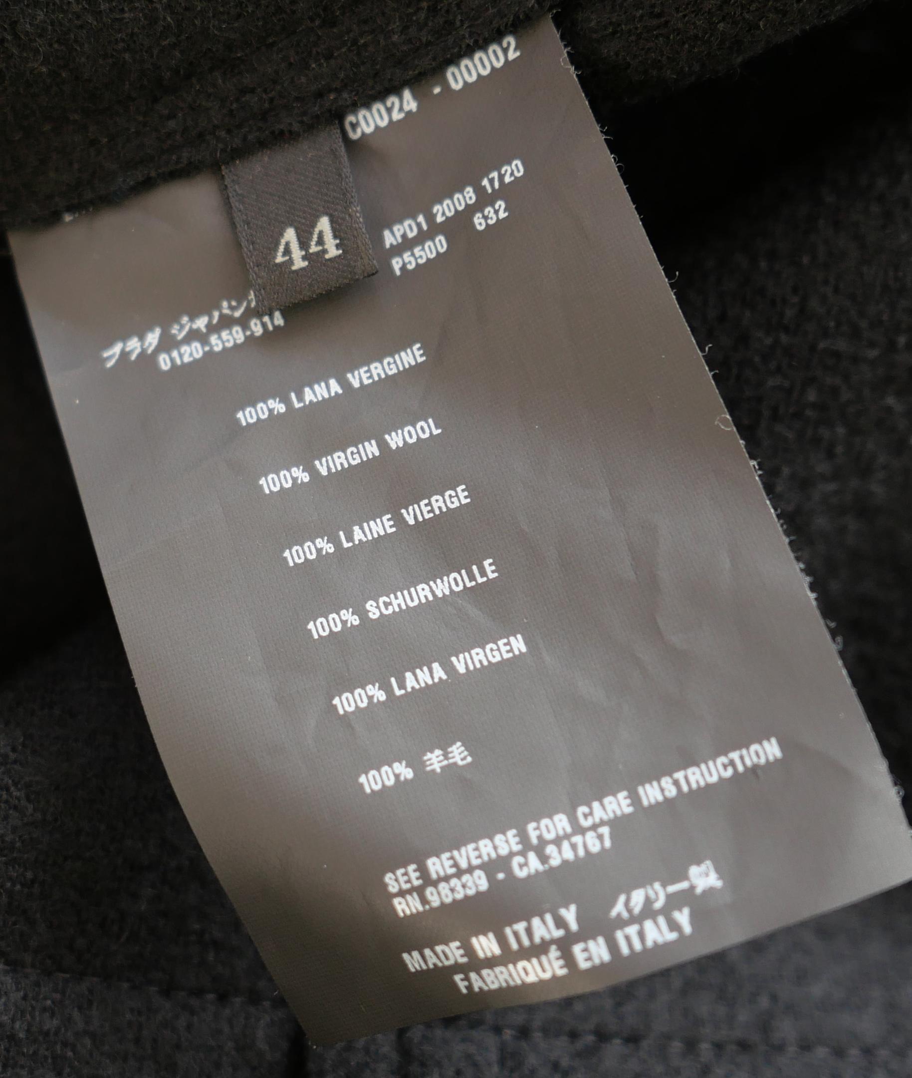 Prada - Automne 2008 - Veste à buste corseté en feutre de laine noir en vente 5