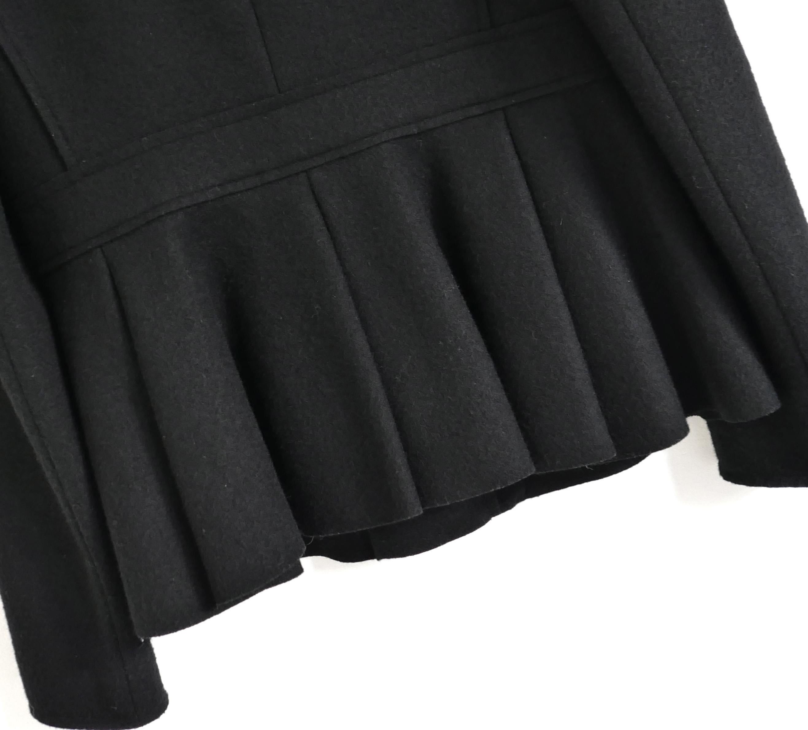 Noir Prada - Automne 2008 - Veste à buste corseté en feutre de laine noir en vente