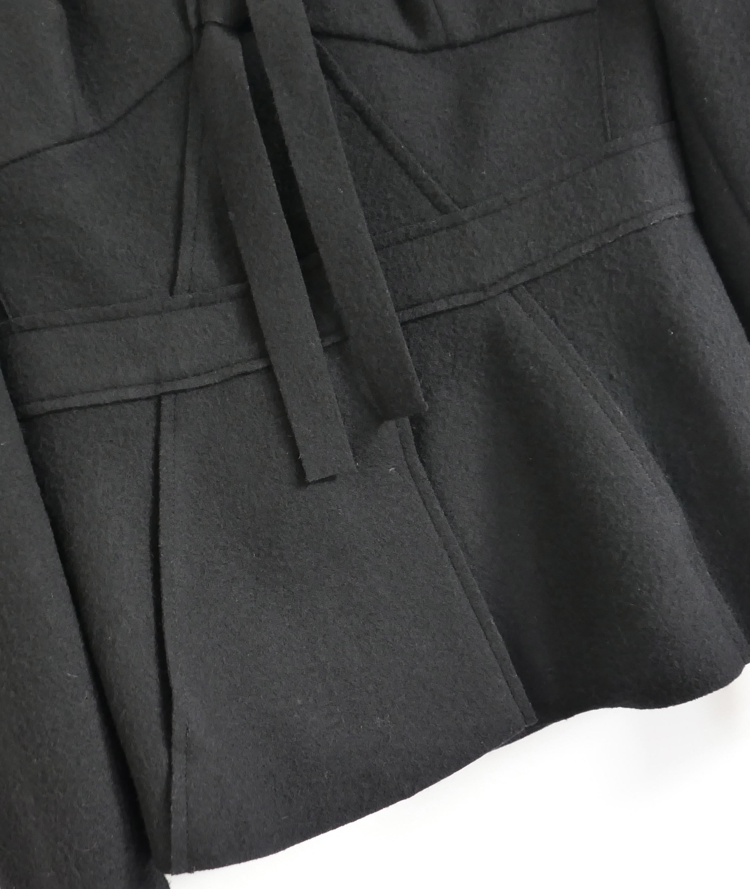 Prada - Automne 2008 - Veste à buste corseté en feutre de laine noir Pour femmes en vente