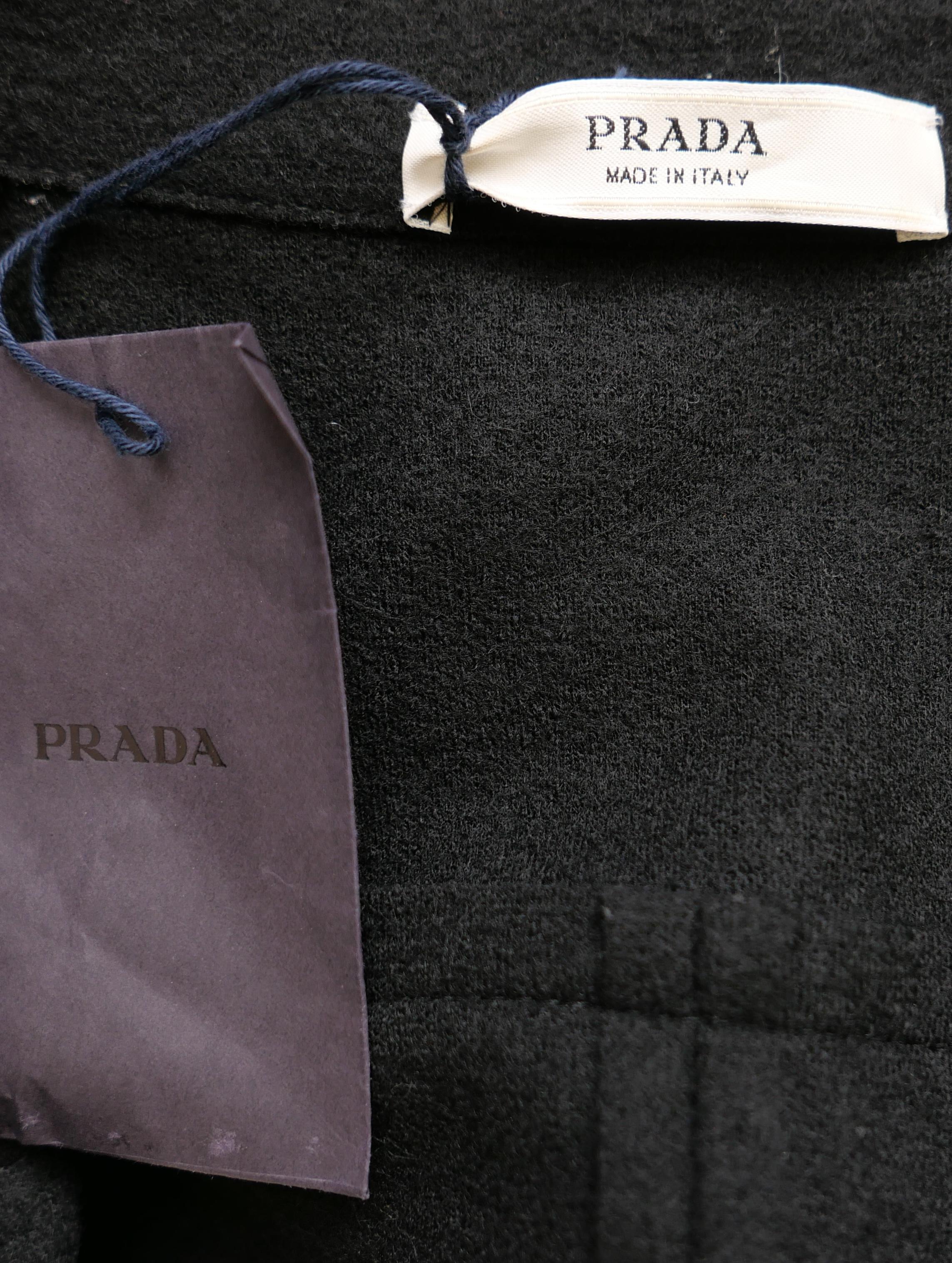 Prada - Automne 2008 - Veste à buste corseté en feutre de laine noir en vente 3