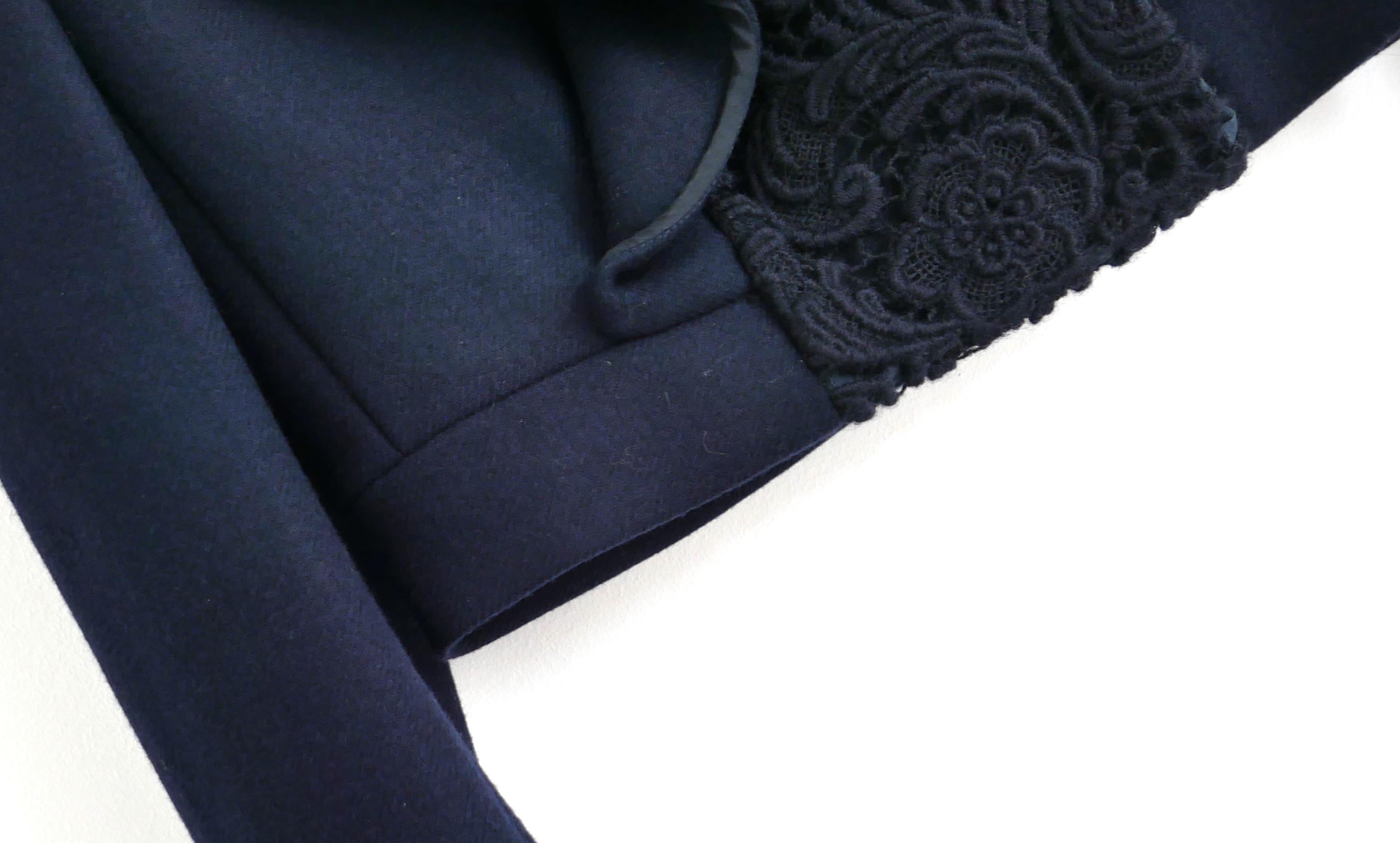 Black Prada Fall 2008 Lace Trim Cropped Jacket For Sale