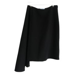 Prada Fall 2013 Black Crepe Asymmetric Skirt