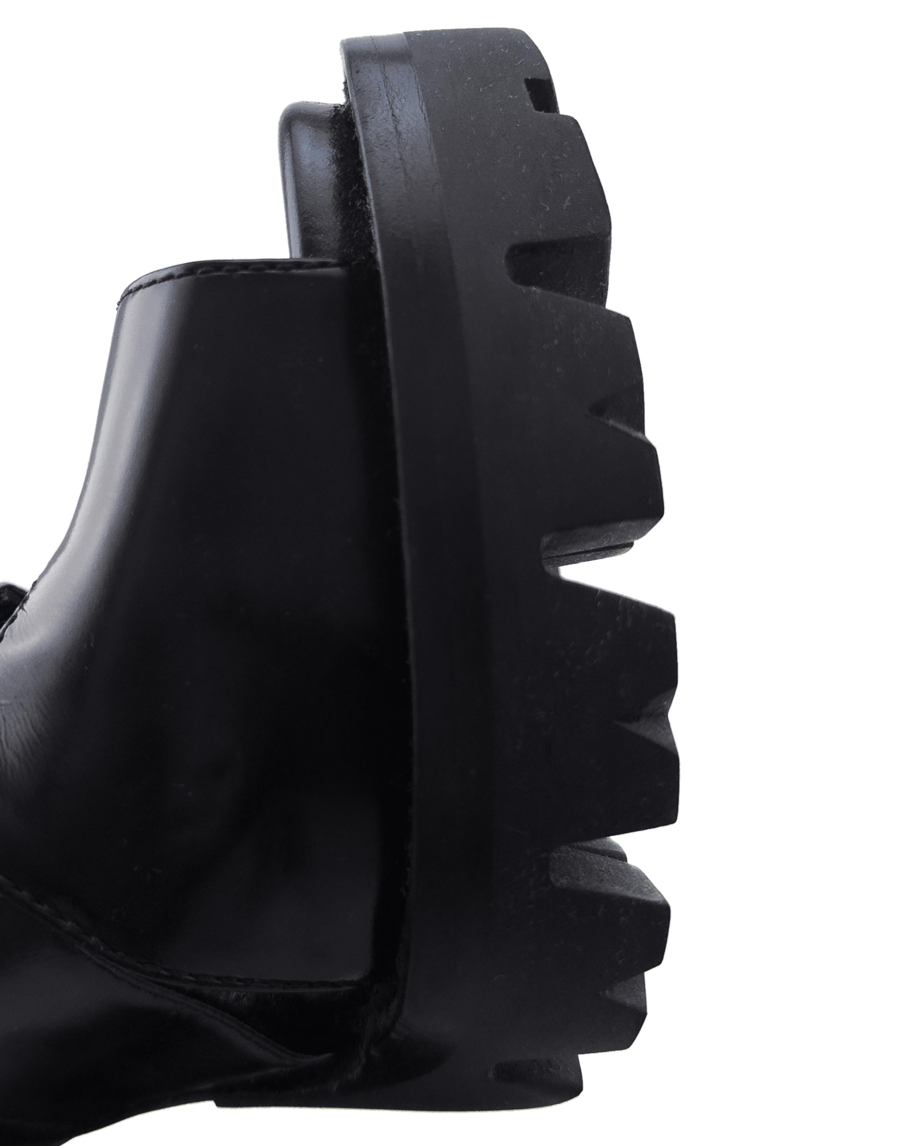 Prada Otoño 2013 Pasarela Sandalias de tacón de piel negra con tacos gruesos 37.5 en venta 4