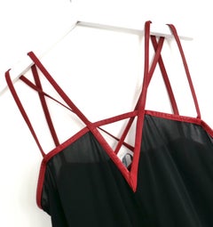 Prada Fall 2014 Leather Strap Silk Dress