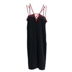 Prada Fall 2014 Leather Strap Silk Dress
