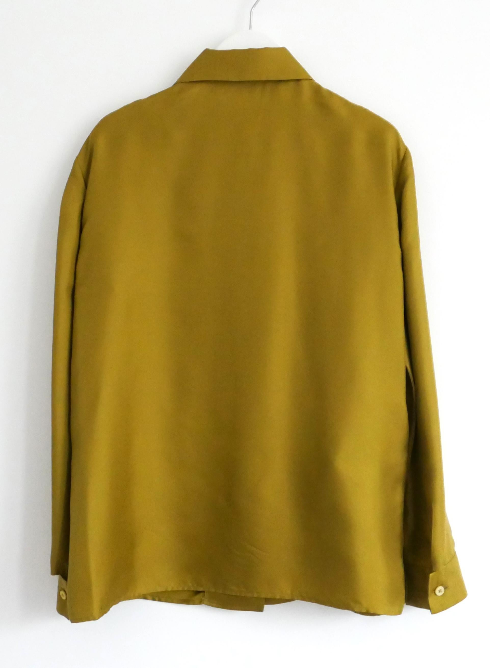 De las mujeres Prada Otoño 2015 Camisa de Seda Verde Chartreuse en venta